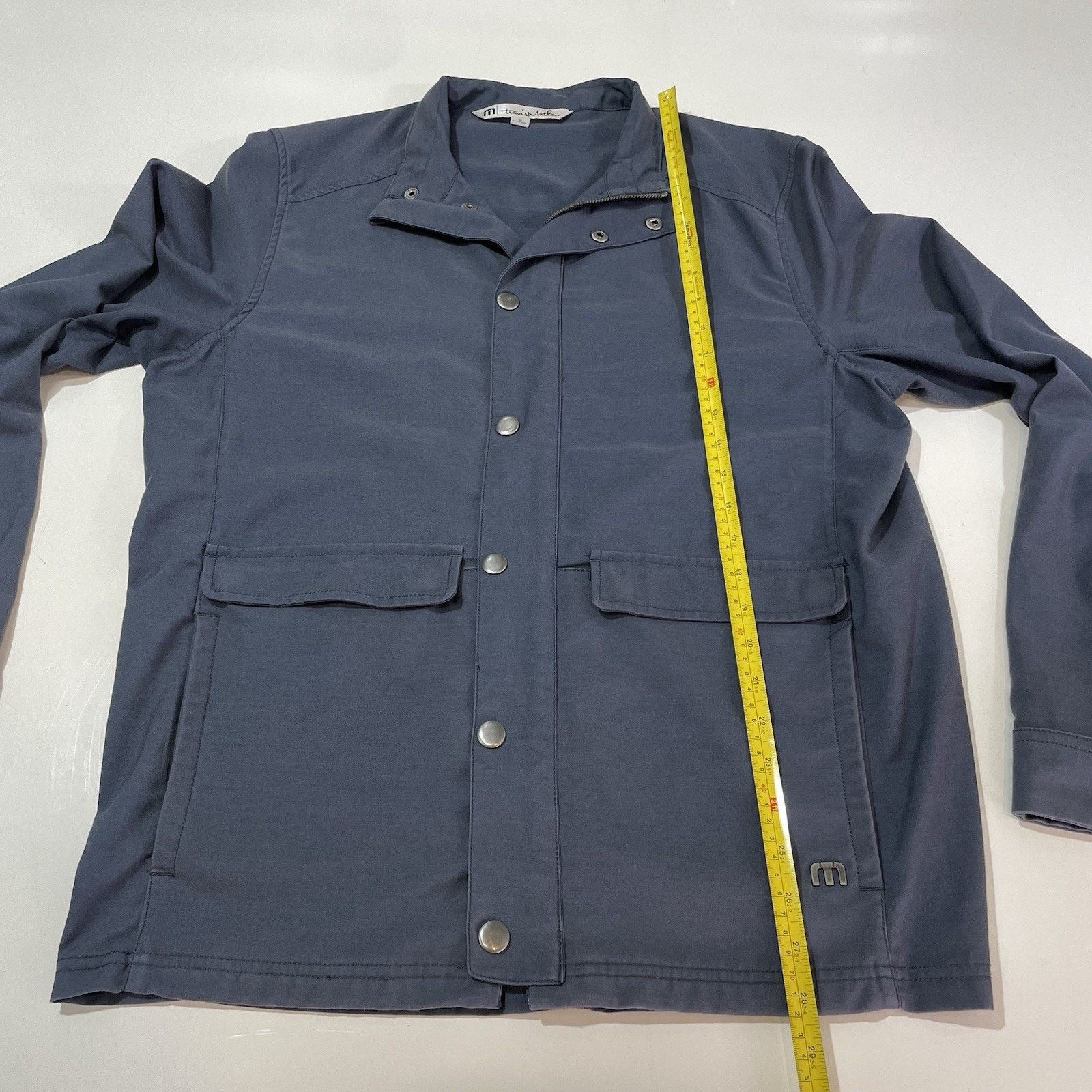 TravisMathew TRAVIS MATHEW Men's Steel Blue Mock Neck Zip Jacket Size M Size US M / EU 48-50 / 2 - 4 Thumbnail