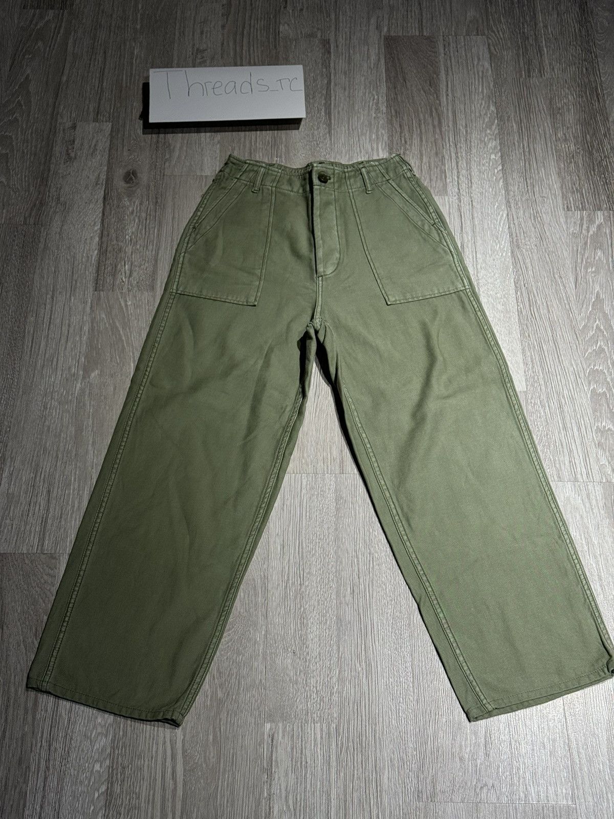 image of R13 Wide Leg Utility Pants in Olive, Women's (Size 26)