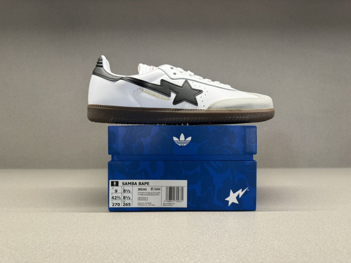 Adidas × Bape Adidas Samba Bape White Black Gum Size US 9 / EU 42 - 3 Thumbnail