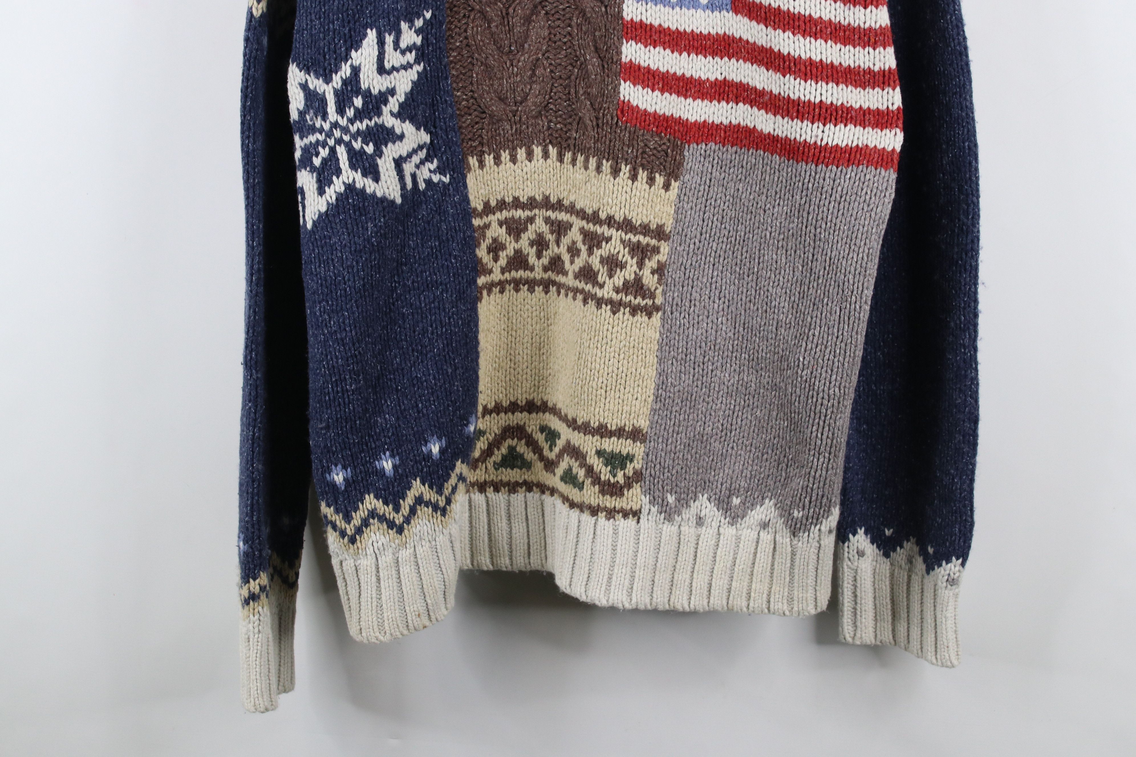 Vintage Vintage 90s Streetwear Patchwork Fair Isle Flag Knit Sweater Size US XXL / EU 58 / 5 - 3 Thumbnail