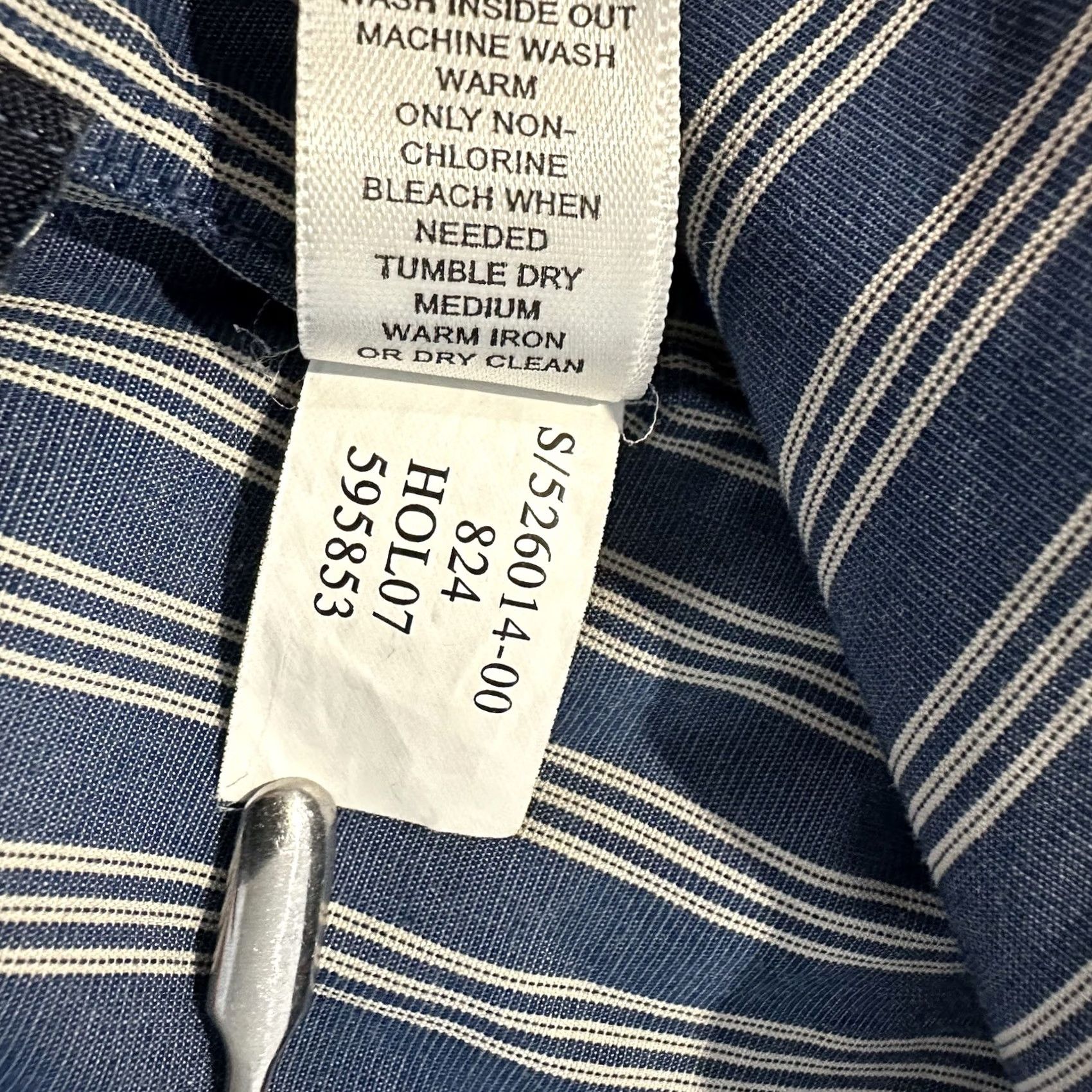 Banana Republic Banana Republic Shirt Men XL Slim Fit Blue Striped Western Collared Snap Button-Up LS Size US XL / EU 56 / 4 - 7 Thumbnail