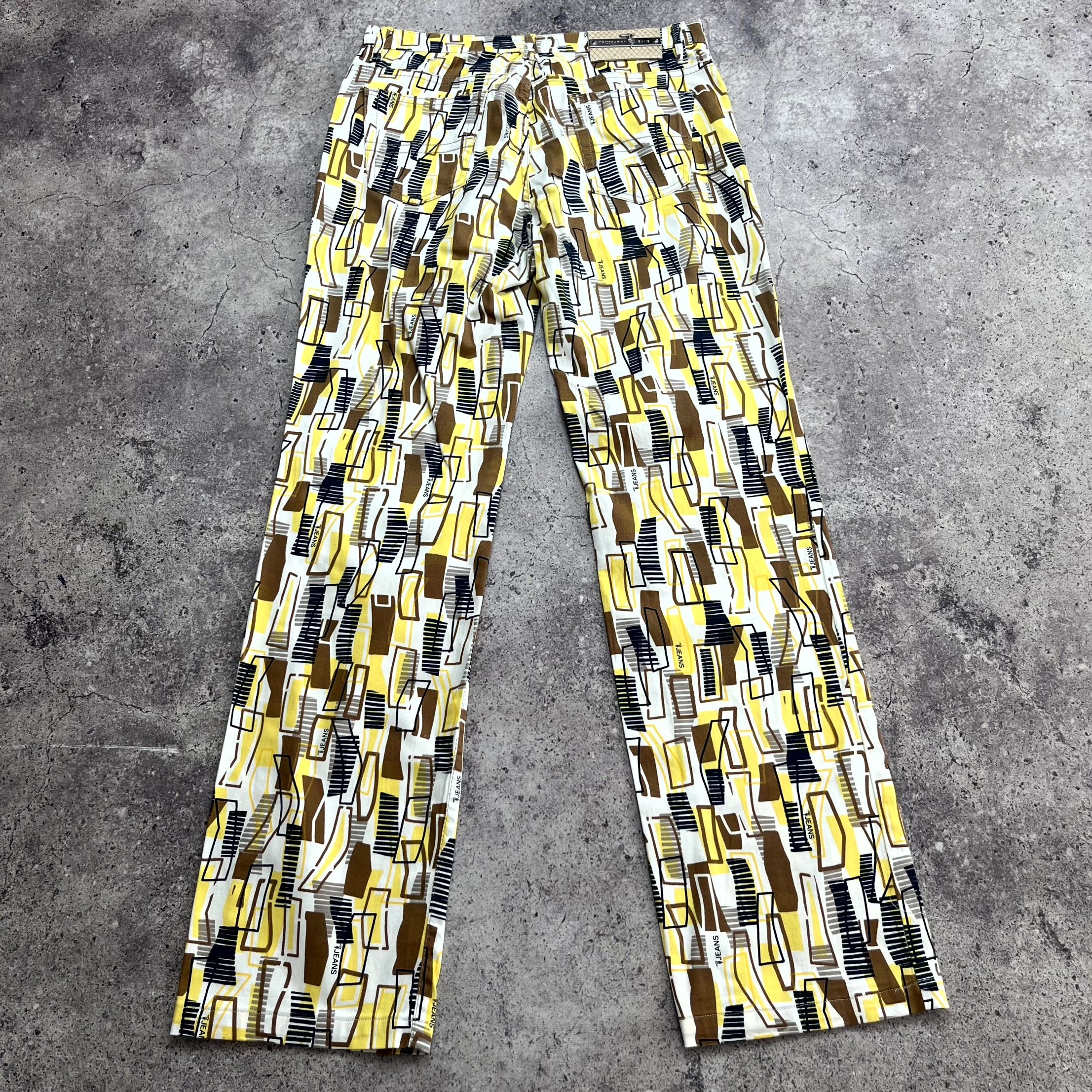 Trussardi Y2K Trussardi Abstract Geometric Pants Yellow Jeans Size 30 Size 30" / US 8 / IT 44 - 9 Thumbnail