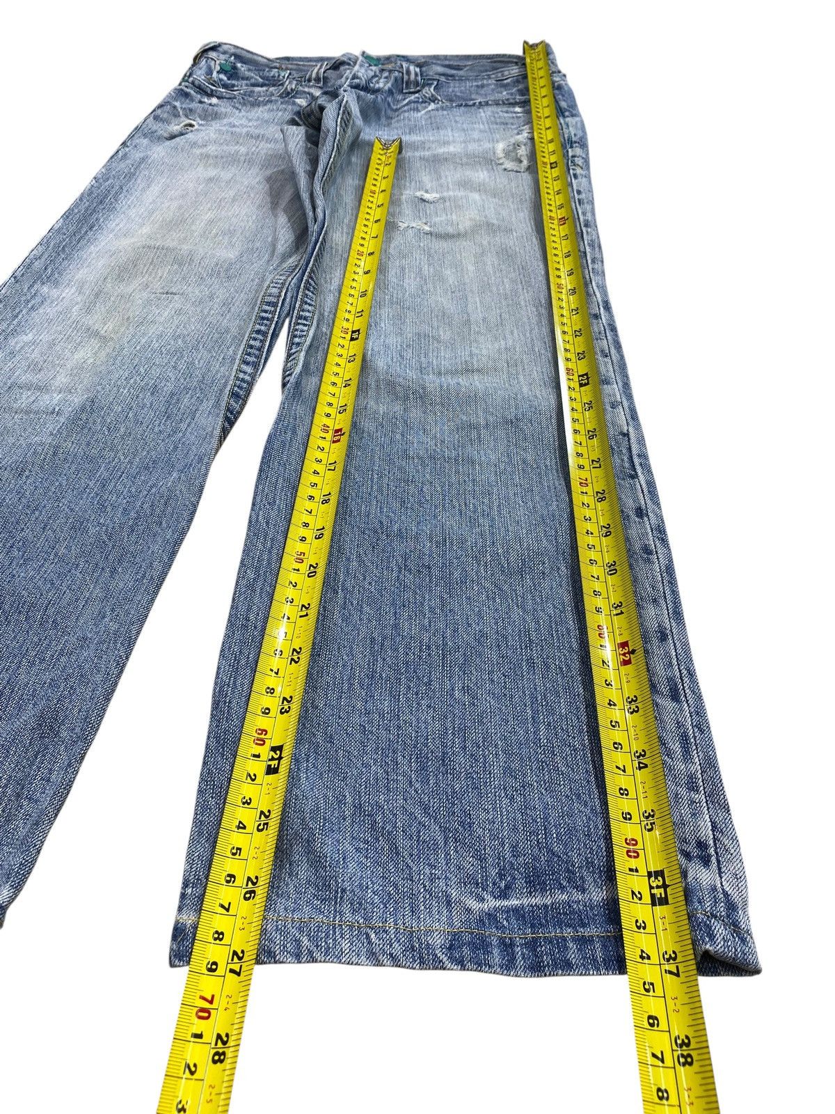 Japanese Brand Japanese Brand Acid Blue Wash Ripped Style Loose Jeans Size US 30 / EU 46 - 10 Thumbnail