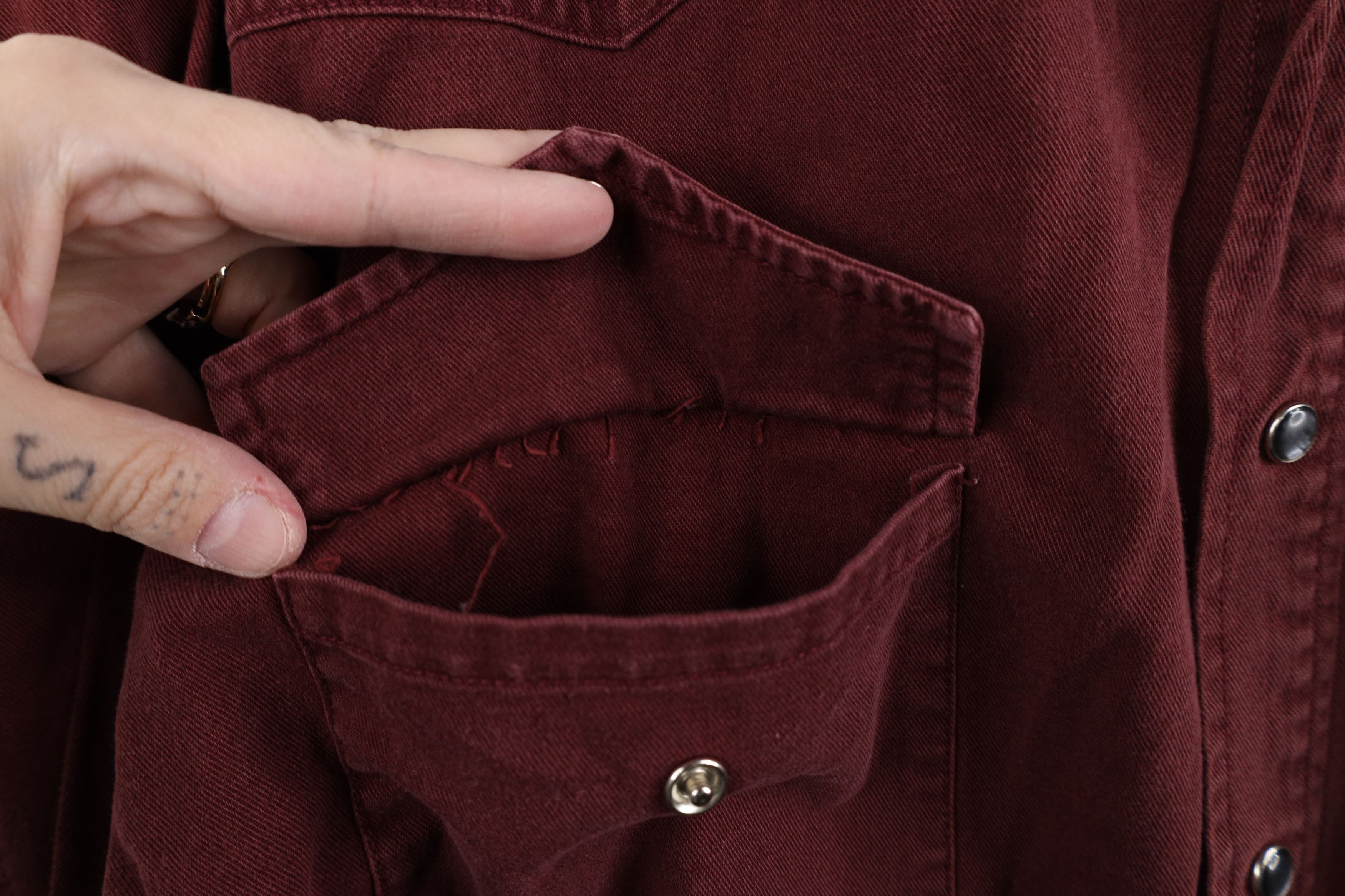 Gap Vintage 90s Gap Western Cowboy Snap Button Shirt Red Cotton Size US XL / EU 56 / 4 - 5 Thumbnail
