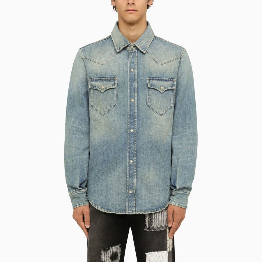 Alanui o1d2blof1124 Denim Shirt in Light Blue Size US S / EU 44-46 / 1 - 1 Thumbnail