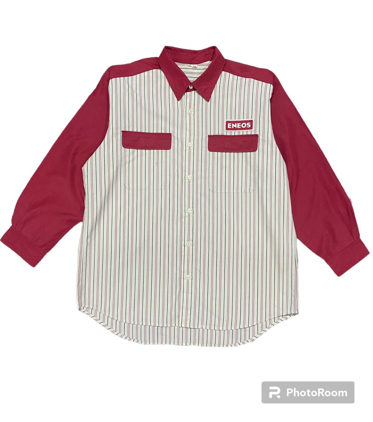 image of Racing x Vintage Eneos Long Sleeve Shirt in Red, Men's (Size XL)
