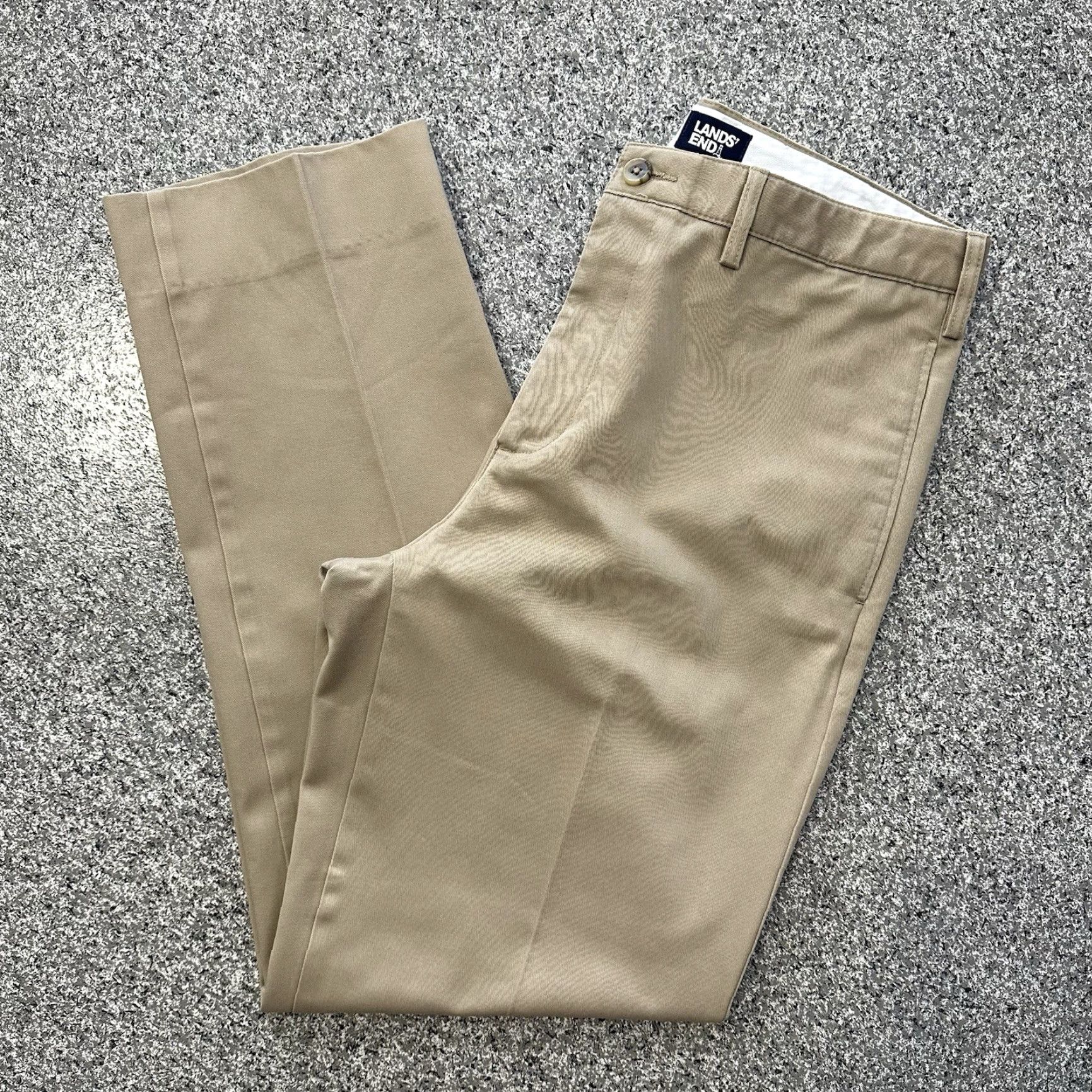 Lands' End Lands' End Khakis Pants Mens 34x32 Beige Beige Khakis Lands' End Pants Mens 34x32 Straight Flat Front Relaxed Cotton 34 32 Navy? Size US 34 / EU 50 - 2 Thumbnail