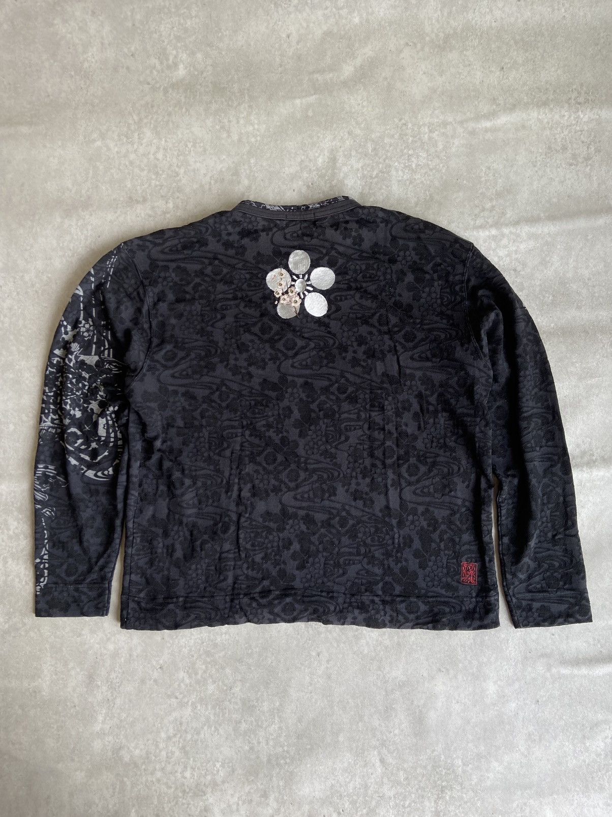 Japanese Brand Karakuri Tamashi Flower Sukajan Long Sleeve Size US XXL / EU 58 / 5 - 8 Thumbnail