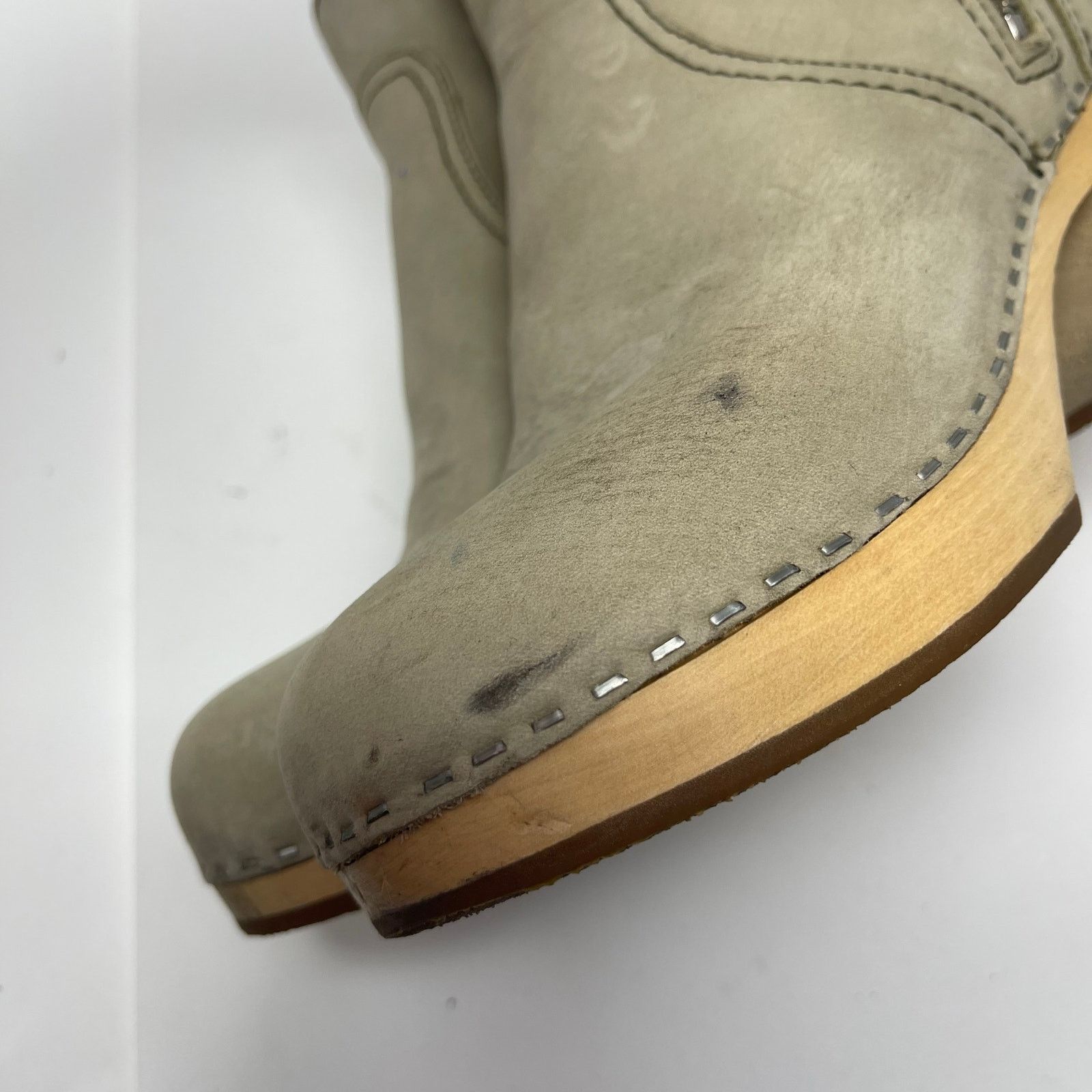 Swedish Hasbeens Toffel Swedish Hasbeens Zip It Emy Boots in grey suede 37 Size US 7 / IT 37 - 3 Thumbnail