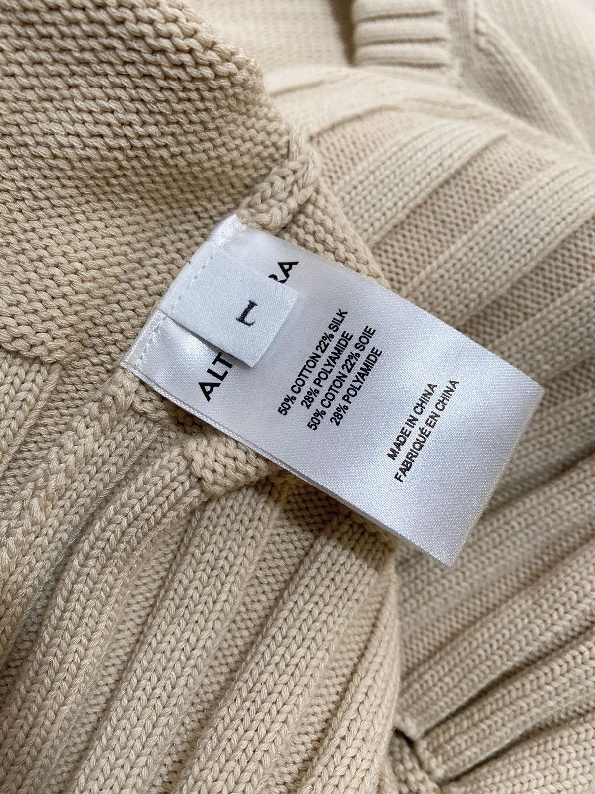 Altuzarra Altuzarra Natural Cotton And Silk-Blend Cardigan size L Size L / US 10 / IT 46 - 12 Thumbnail