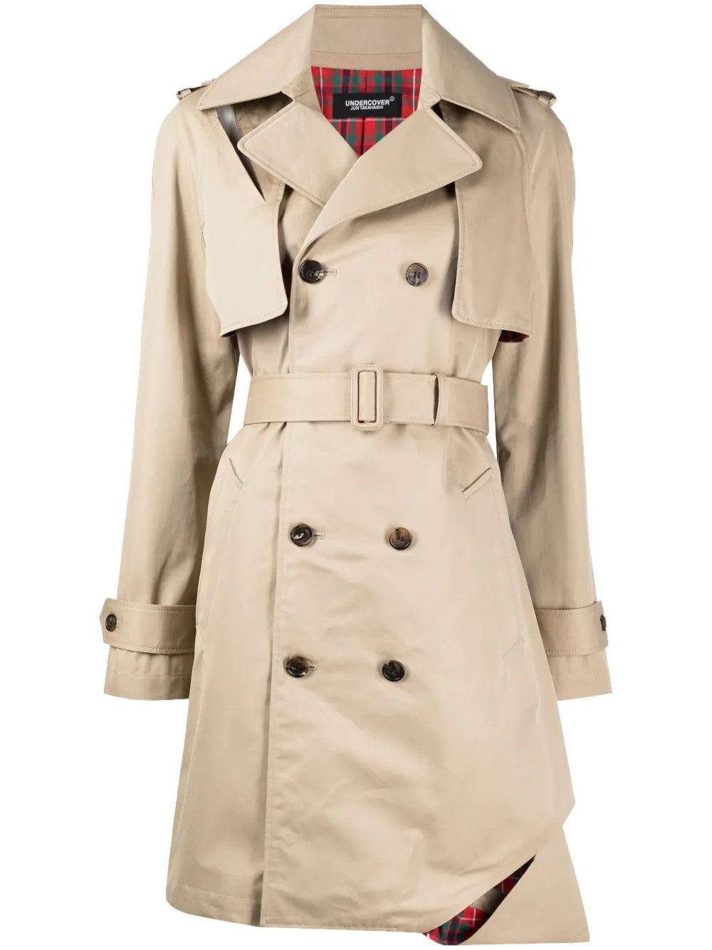 Undercover o1mle0525 Belted Waist Trench Coat in Beige Size XS / US 0-2 / IT 36-38 - 1 Thumbnail