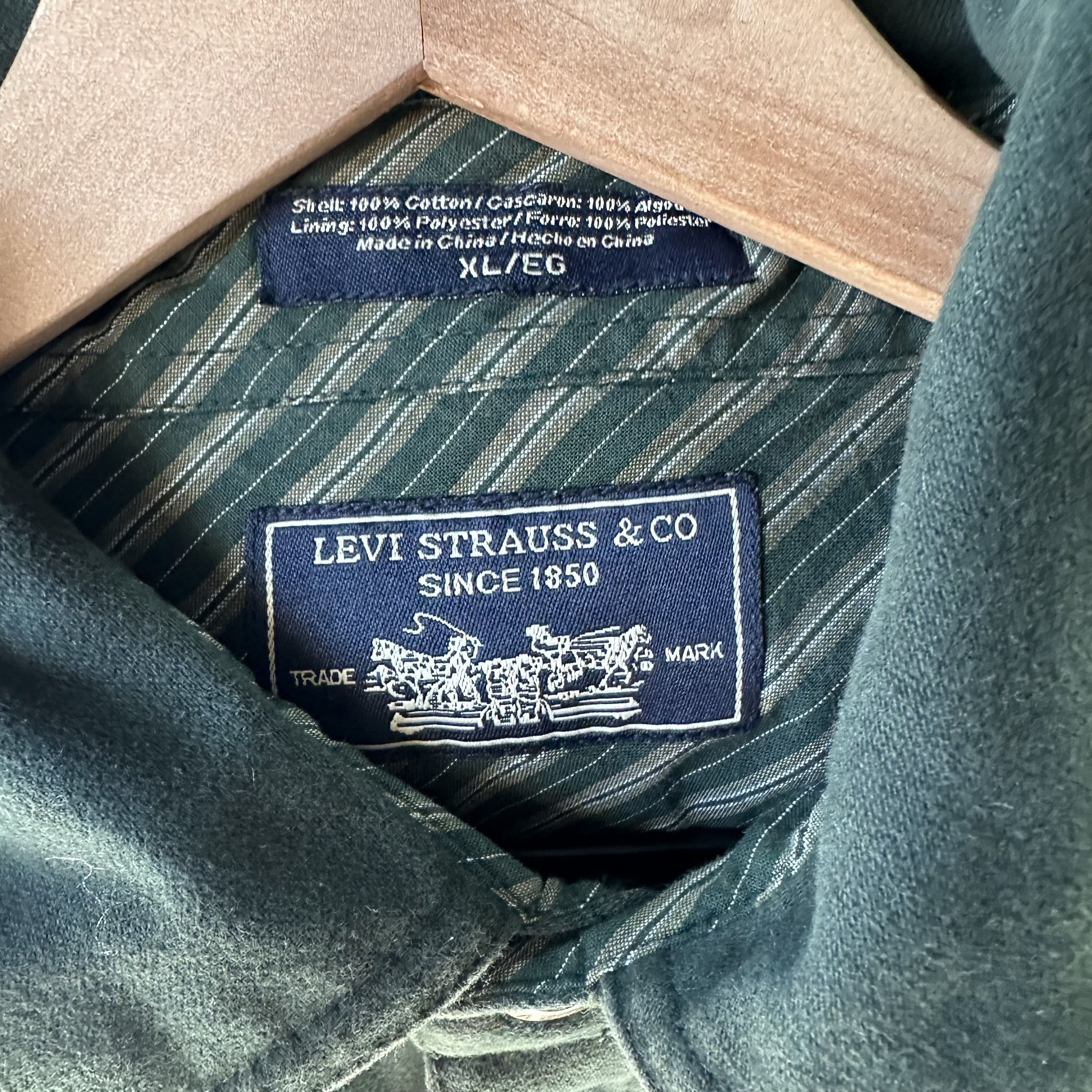 Levi's Vintage Levis Heavy Lined Chamois Shirt Jacket Navy Mens XL Size US XL / EU 56 / 4 - 8 Thumbnail
