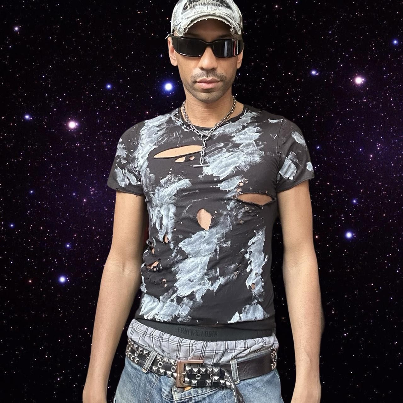 Calvin Klein ASTROBOI* x Calvin Klein Black Paint Grunge T-shirt - Small Size US S / EU 44-46 / 1 - 1 Thumbnail