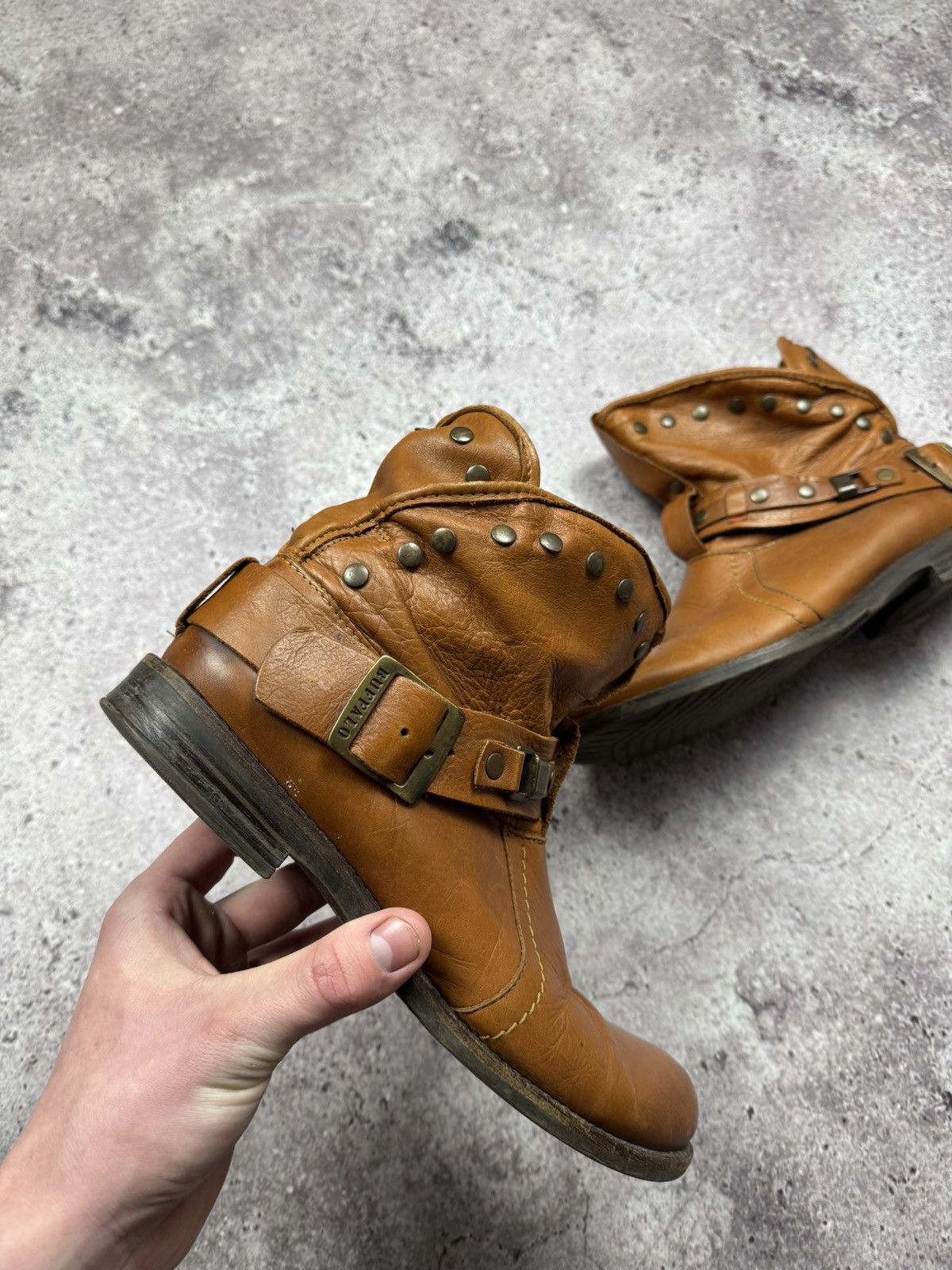Japanese Brand A.S.9.8 Buffalo Style Studded Belted Boots Leather Japanese Size US 8 / EU 41 - 6 Thumbnail