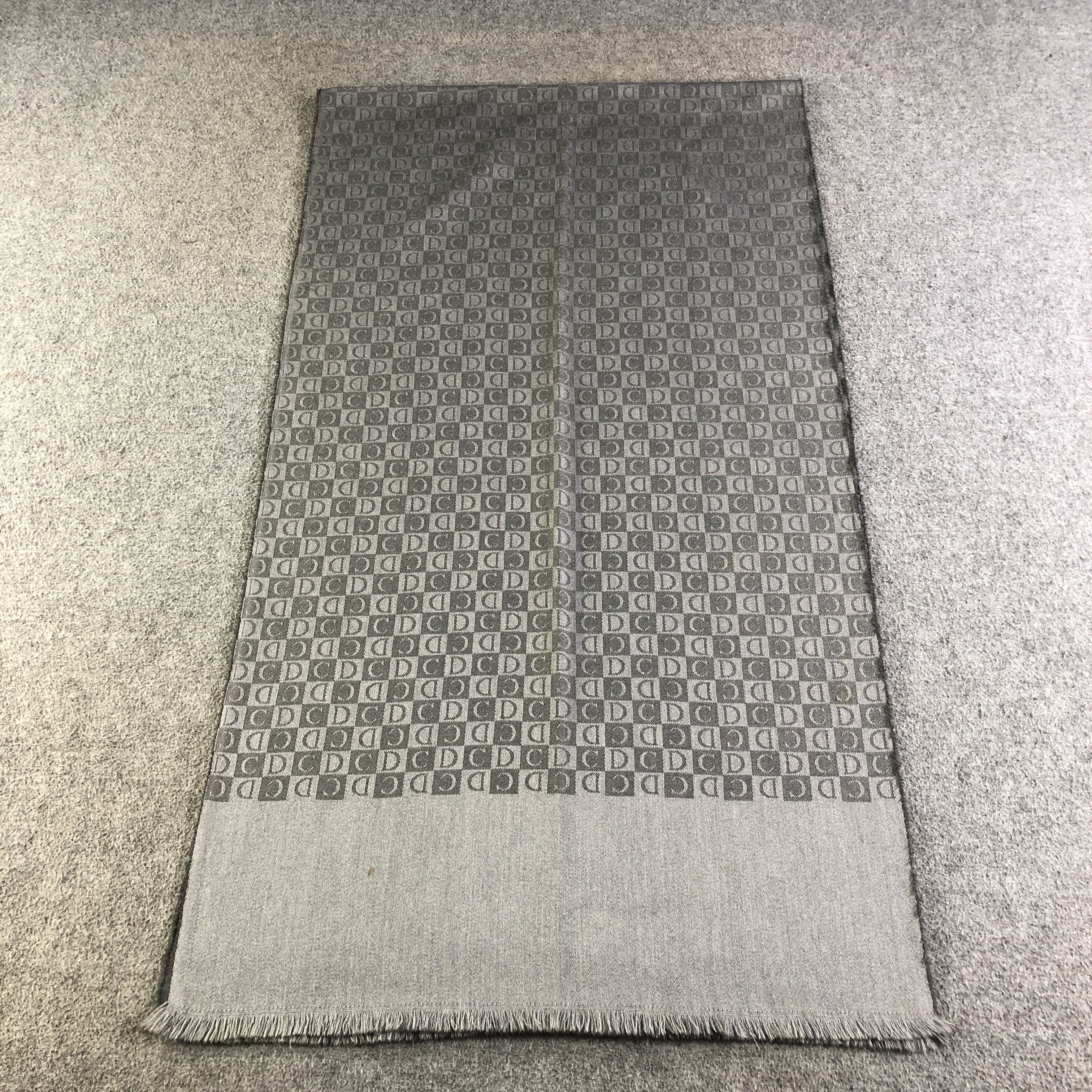 Christian Dior Monsieur Christian Dior CD Monogram Silk/Wool Scarf Muffler V2638 Size ONE SIZE - 2 Thumbnail