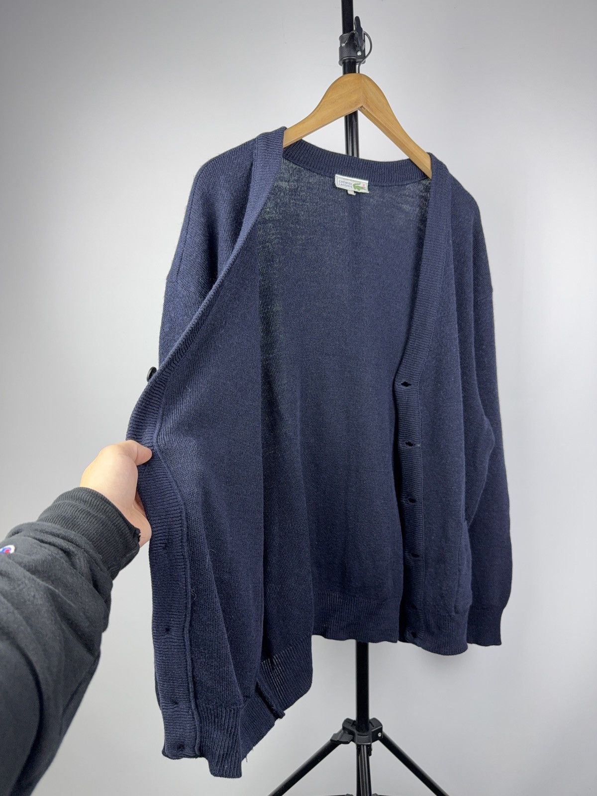 Lacoste Vintage Lacoste Made In France Wool Blend Cardigan Navy XL Size US L / EU 52-54 / 3 - 4 Thumbnail