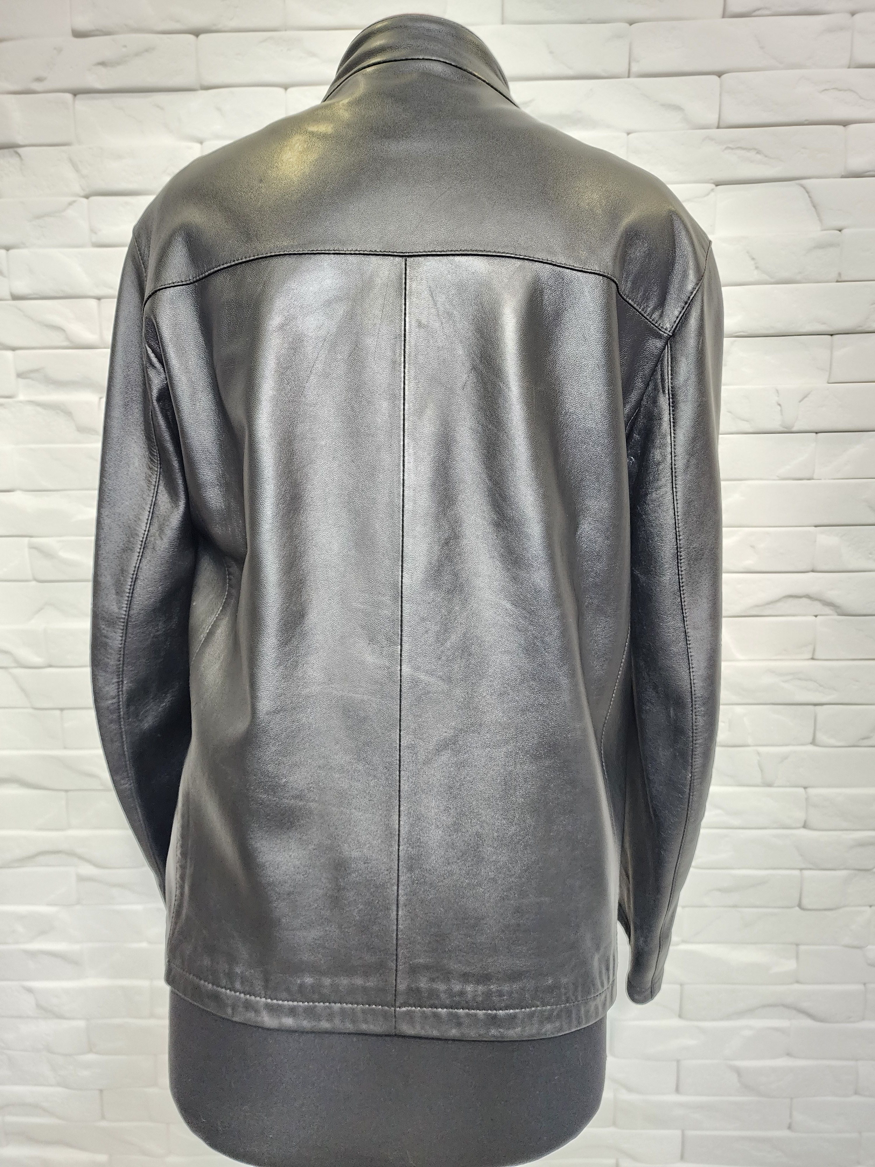 Genuine Leather Stylish Black Genuine Leather Jacket: Men's Zippered Style Size US M / EU 48-50 / 2 - 4 Thumbnail