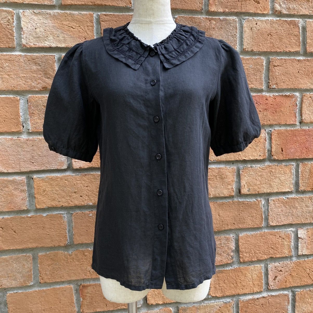 Lanvin LANVIN Black Doll Collar Blouse Size XS / US 0-2 / IT 36-38 - 1 Thumbnail