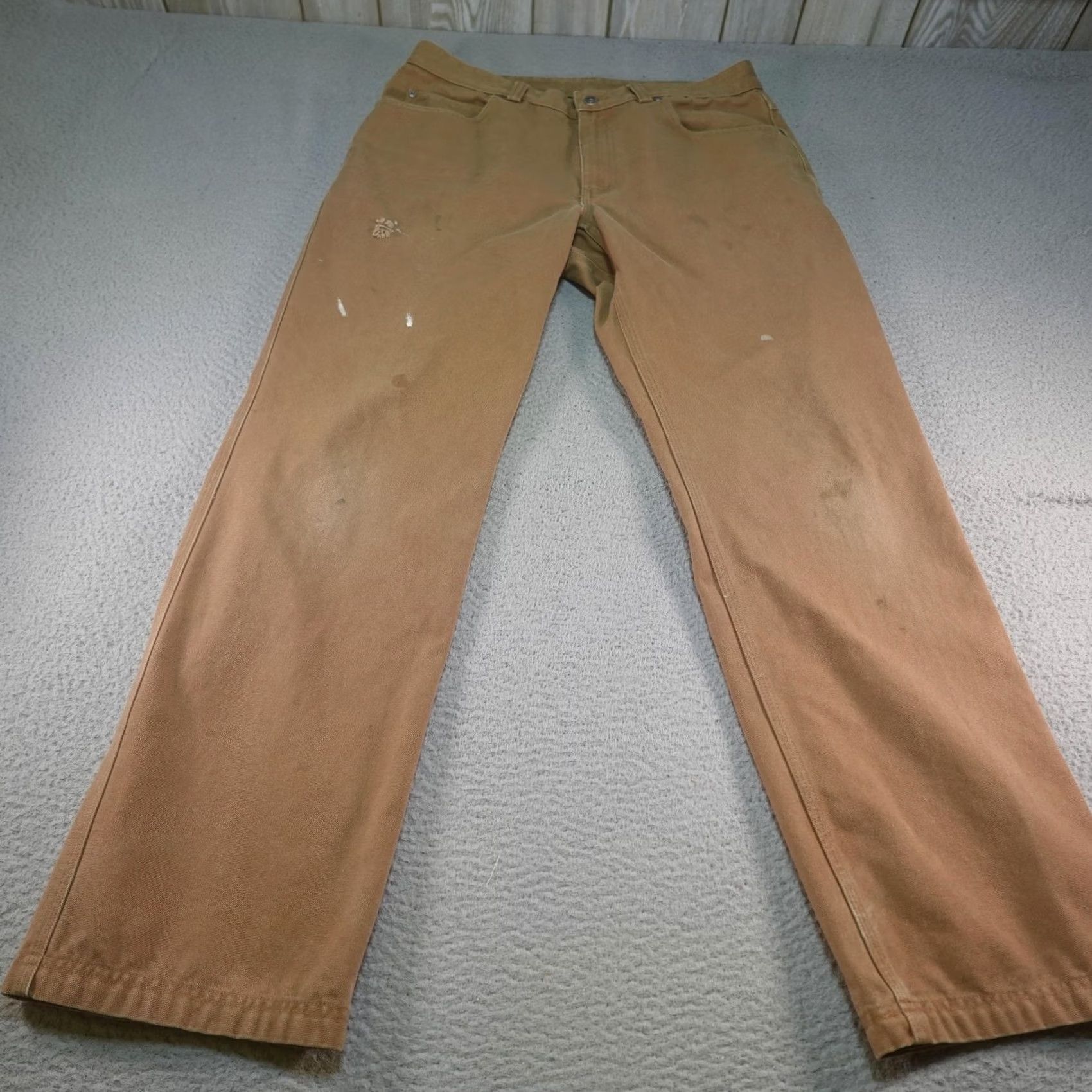 Duluth Trading Company Duluth Trading Co Pants Mens 36x34 Brown Canvas Relaxed Fit Workwear Utility Khakis Straight Leg 5-Pocket Denim Style Mens Size US 36 / EU 52 - 2 Thumbnail