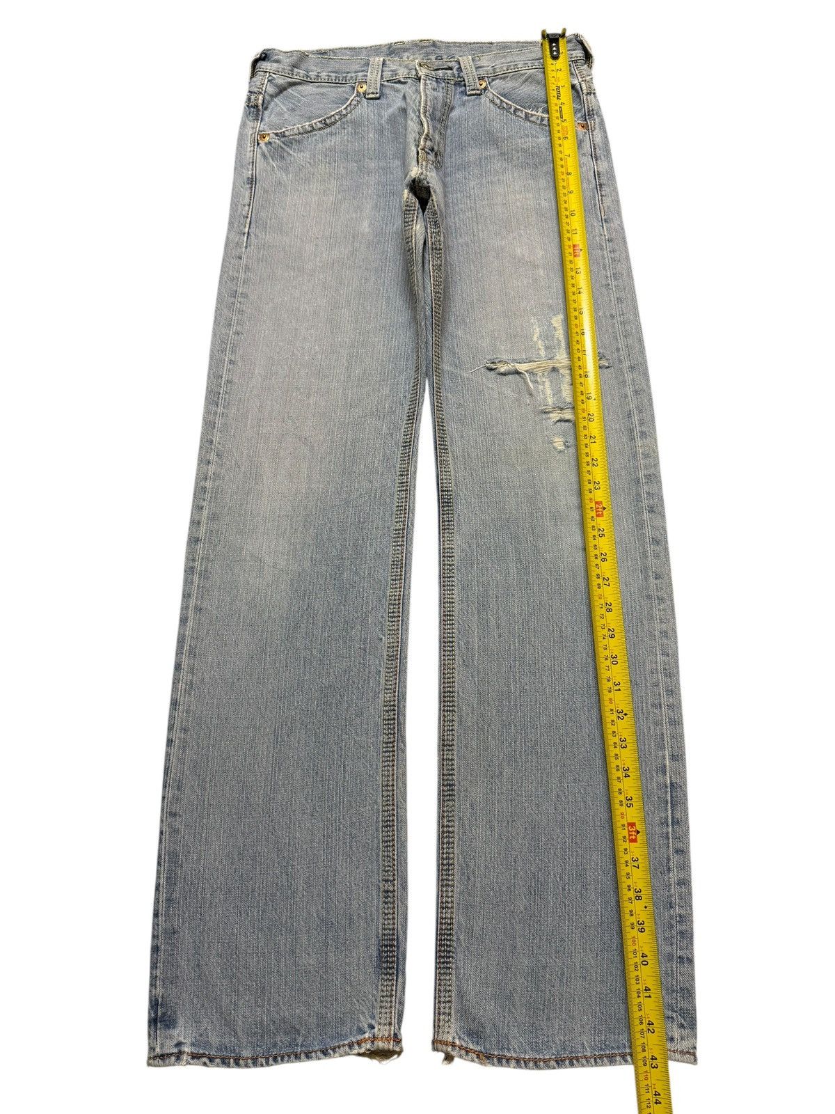 Hysteric Glamour Vintage 90s Japanese Brand Blue Wash Distress Straight Loose Size US 31 - 9 Thumbnail