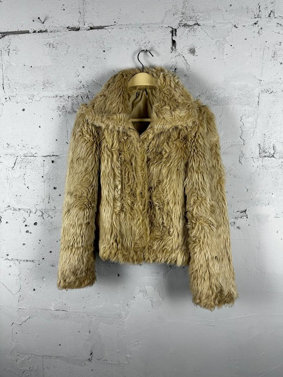 Other Vintage Avantgarde Biker Cropped Faux Fur Jacket Y2K Size S / US 4 / IT 40 - 2 Thumbnail