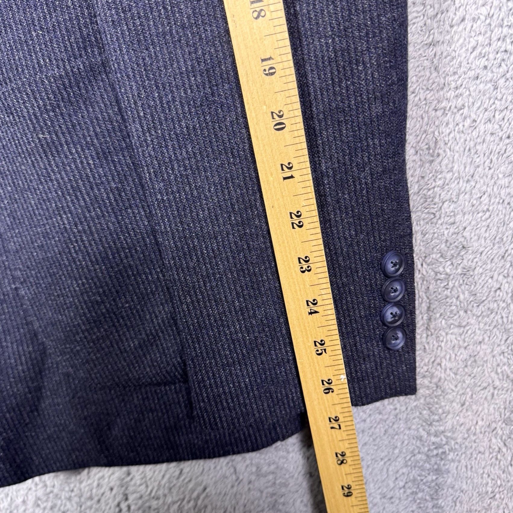 Vintage 34 Heritage Sport Coat Mens 44 Blazer Wool Knit Unstructured Single-Breasted Notch Blue Stem City Preppy Size 44R - 6 Thumbnail