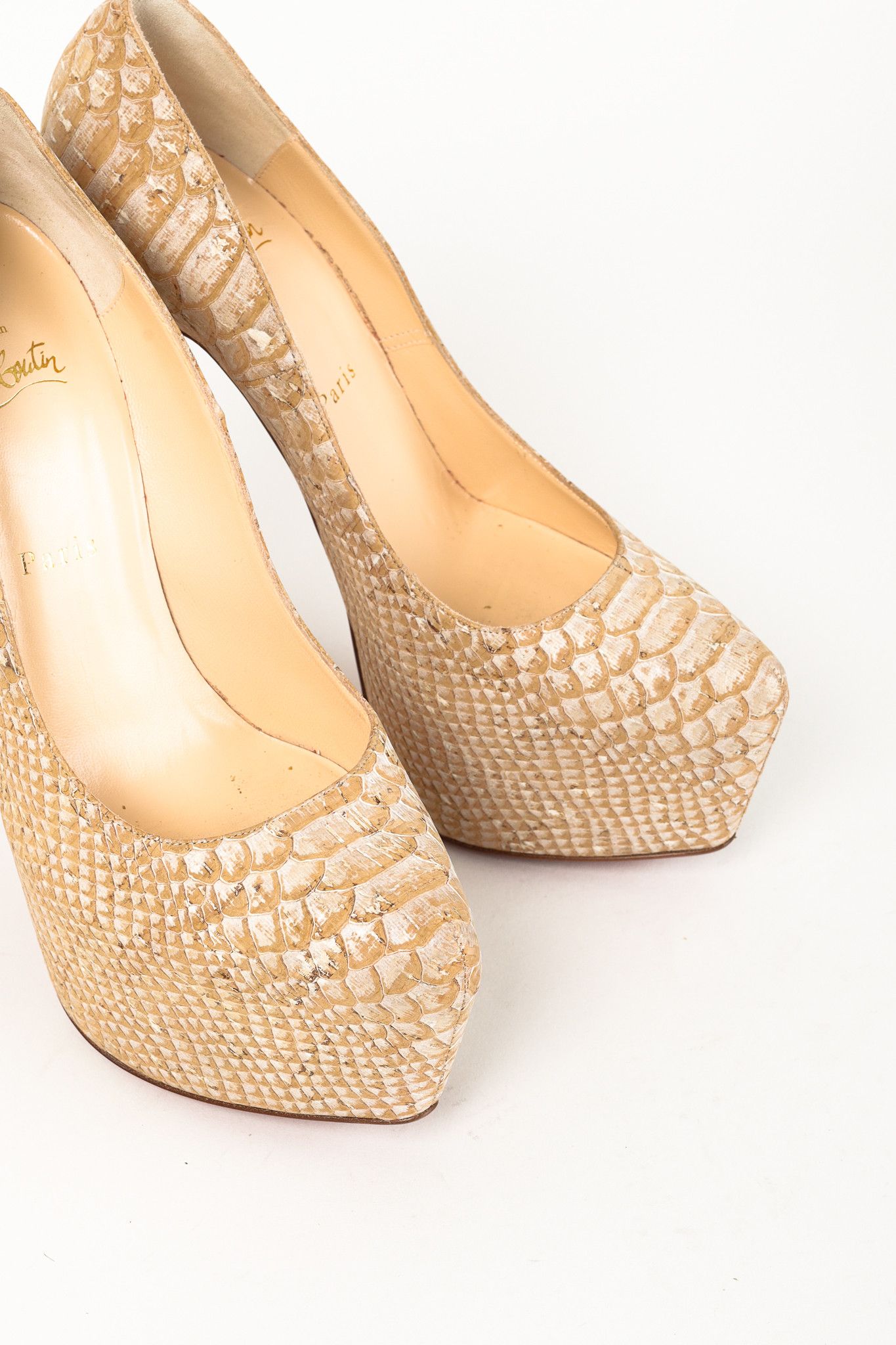 Christian Louboutin Christian Louboutin Daffodile 160 Snake-Embossed Platforms Size US 9 / IT 39 - 7 Thumbnail