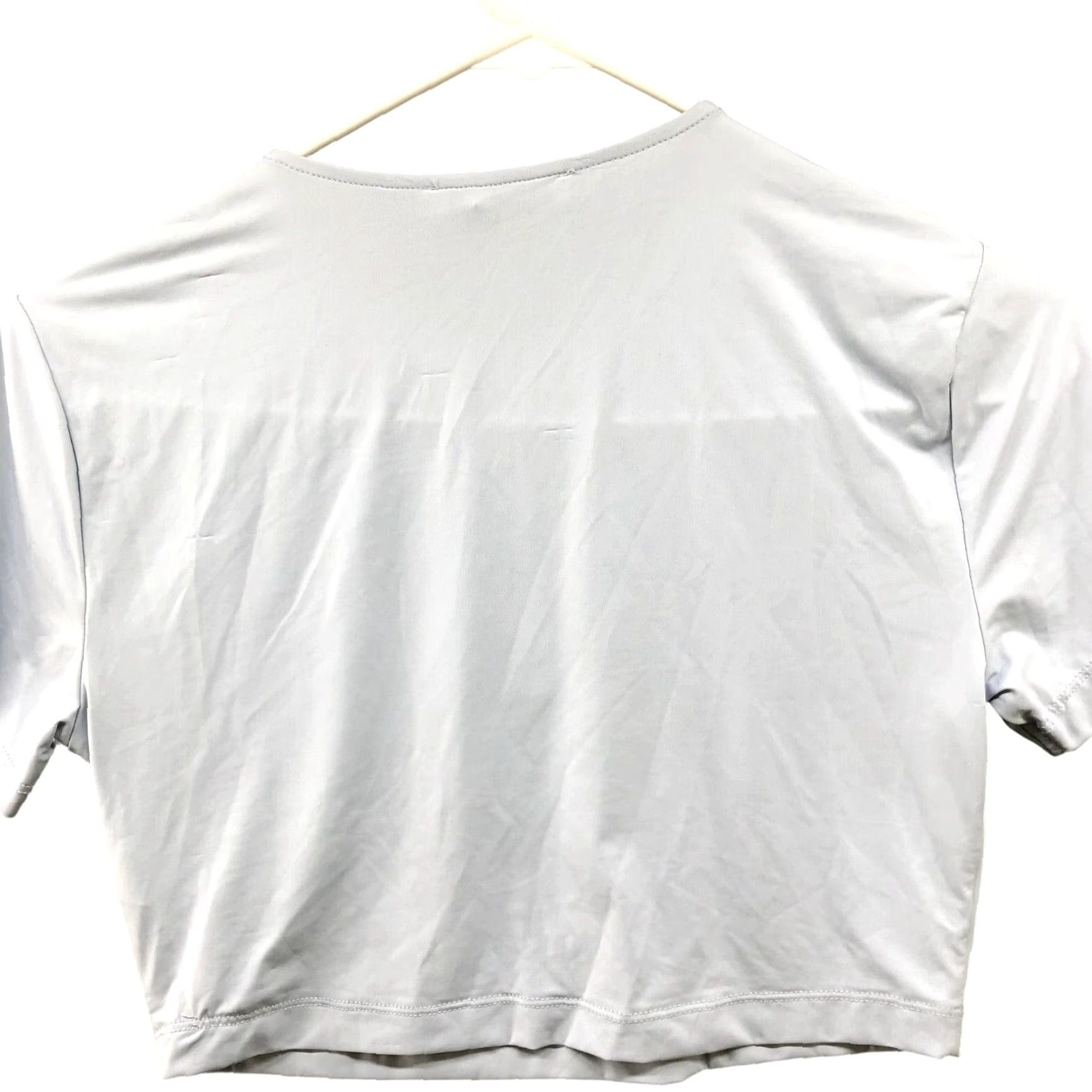 Zara Zara Cropped T Shirt Womens L Blue Crewneck Nylon Fitted Short Sleeve Size L / US 10 / IT 46 - 2 Thumbnail