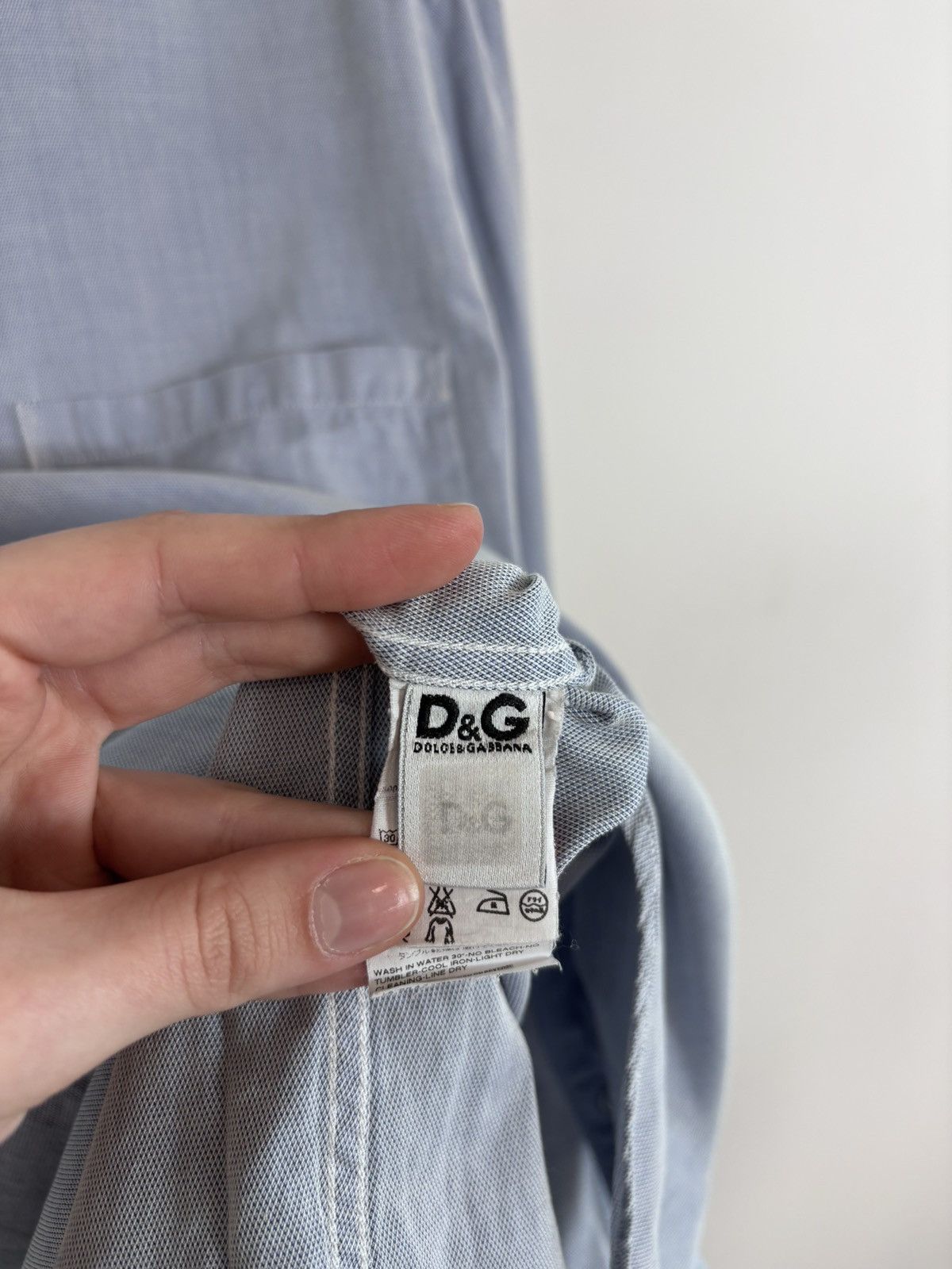 Dolce & Gabbana Dolce & Gabbana Men’s Light Blue Button Up Long Sleeve Shirt Size US L / EU 52-54 / 3 - 16 Thumbnail