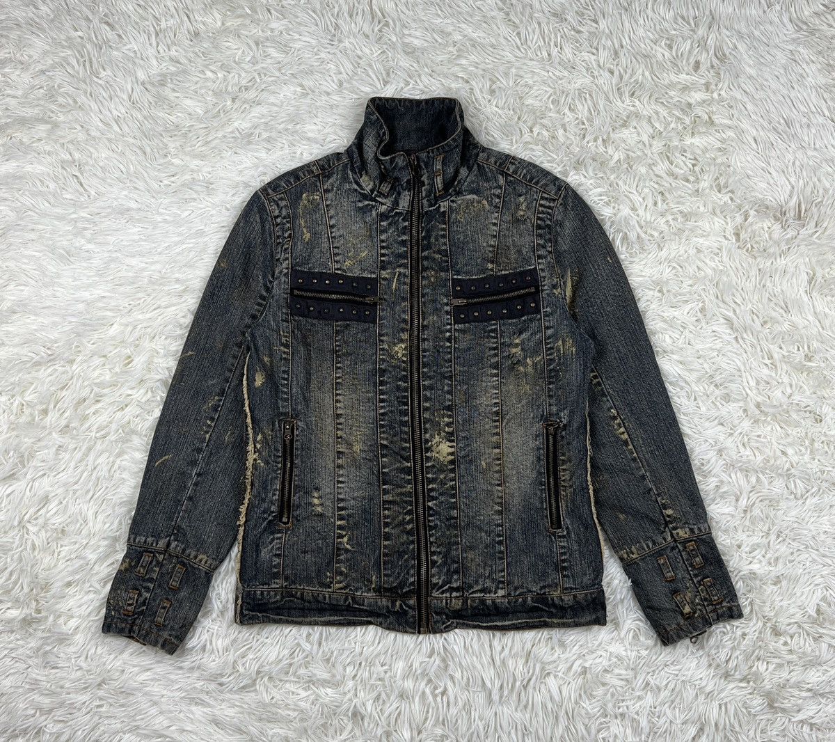In The Attic × Japanese Brand In The Attic PaintCustom Distressed Denim Jacket Size US L / EU 52-54 / 3 - 1 Thumbnail