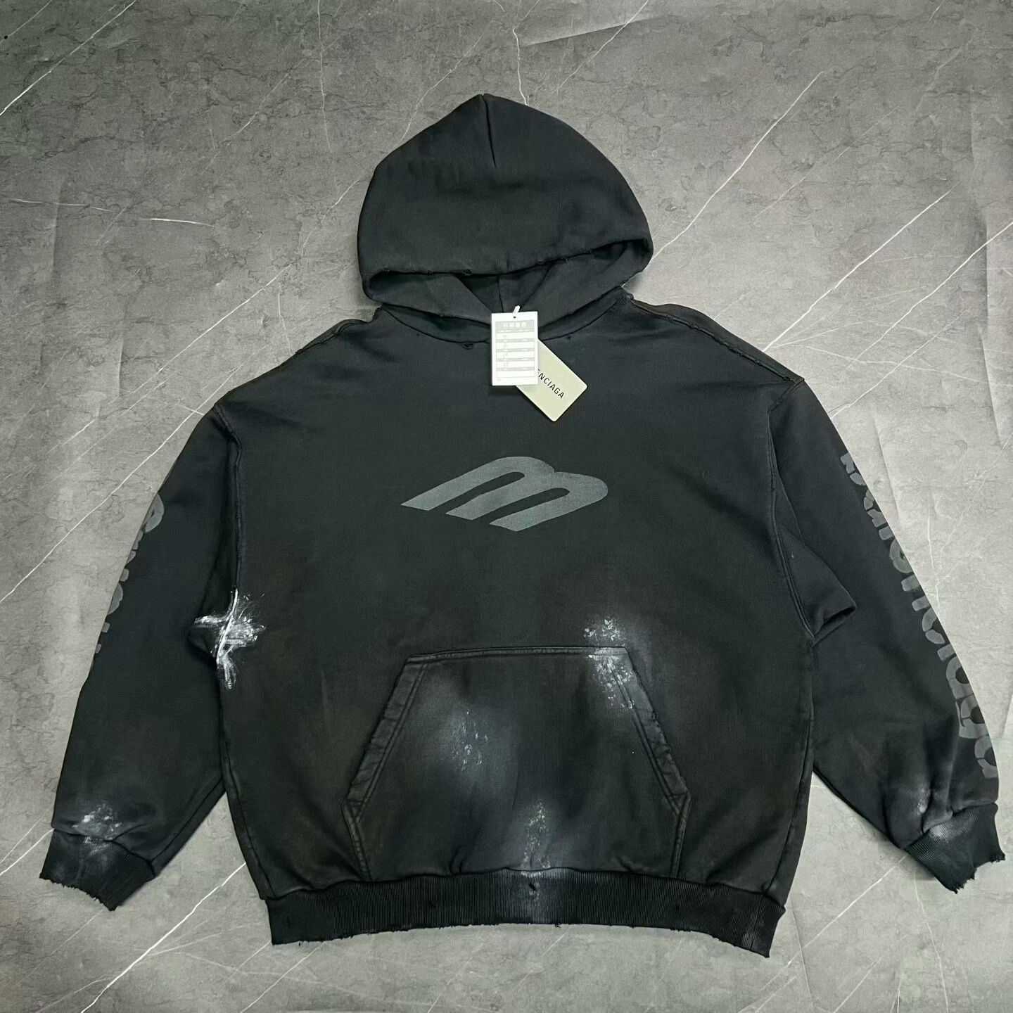 Balenciaga Balenciaga Ink Splatter Hooded Sweatshirt Size US M / EU 48-50 / 2 - 1 Thumbnail