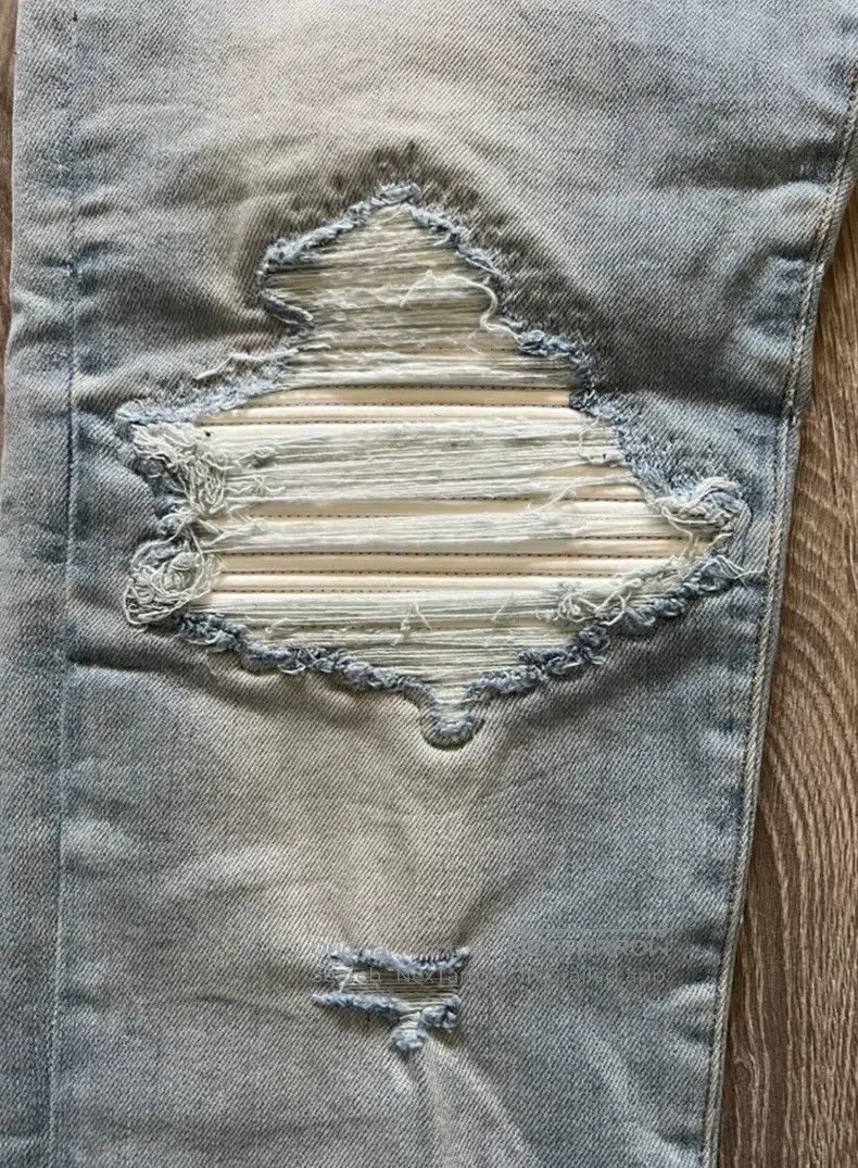 Amiri Amiri Size 33 Classic OG old white leather stitching blue c Size US 33 - 5 Thumbnail