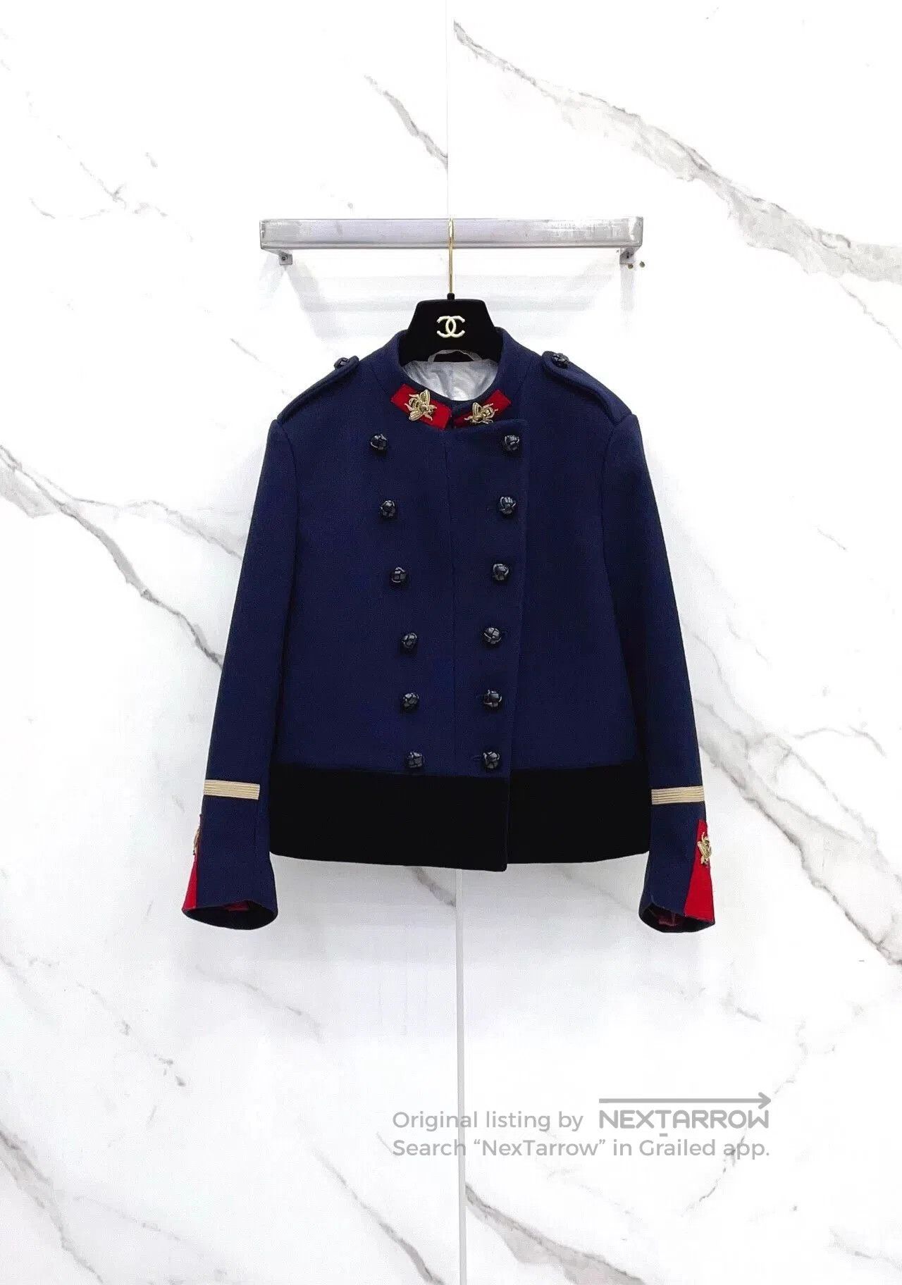 Gucci Gucci Dark Blue Golden Bee Coat. Size M / US 6-8 / IT 42-44 - 1 Thumbnail