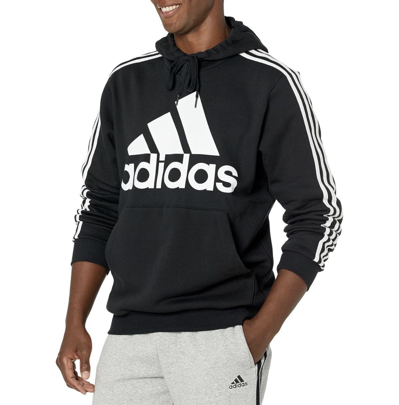 Adidas Adidas Men's 3-Stripes Fleece Hooded Sweatshirt size L Size US L / EU 52-54 / 3 - 1 Thumbnail