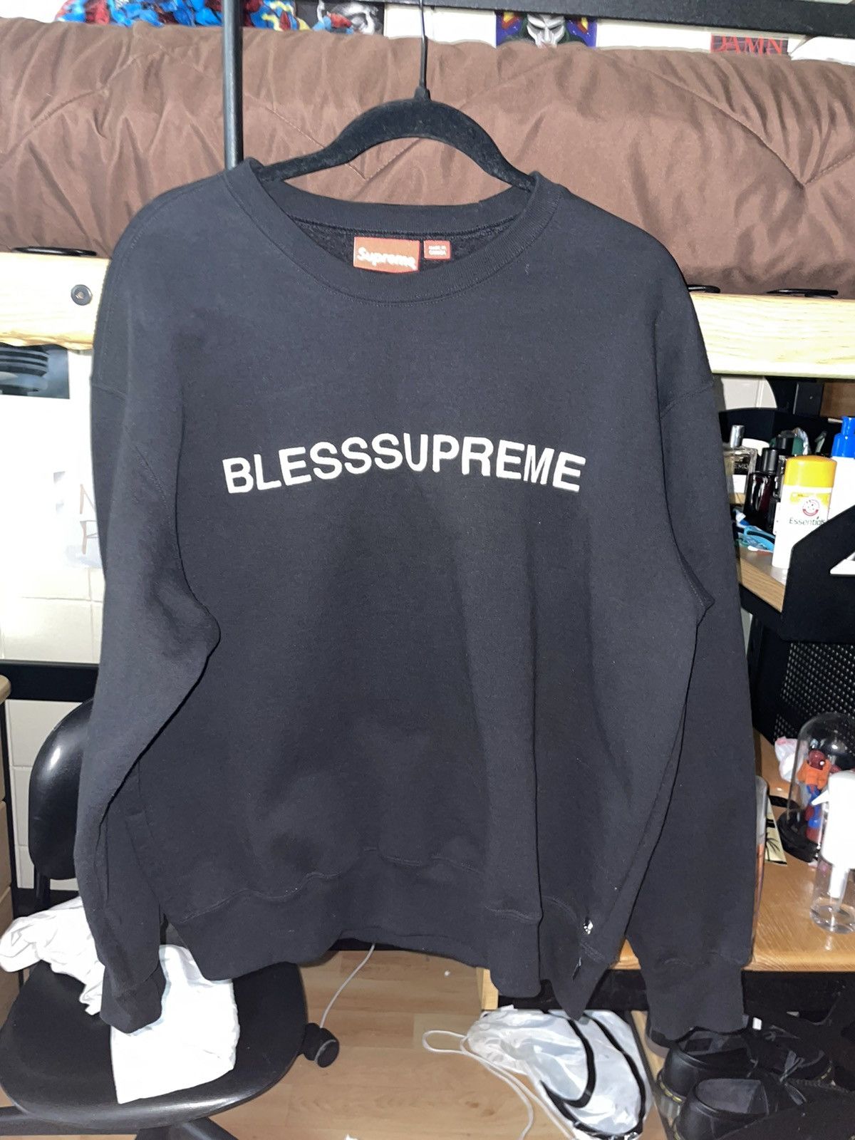 image of Supreme X Bless Crewneck in Black, Men's (Size Medium)