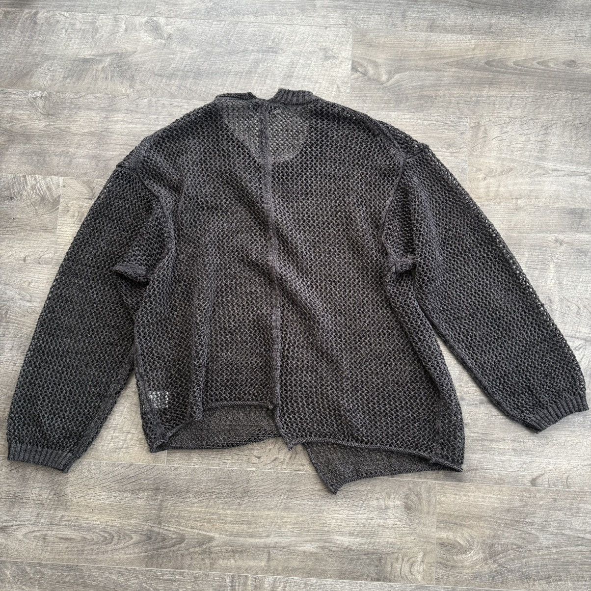 Yohji Yamamoto YOHJI YAMAMOTO - Uneven Open-Knit Sweater Size US XL / EU 56 / 4 - 2 Thumbnail