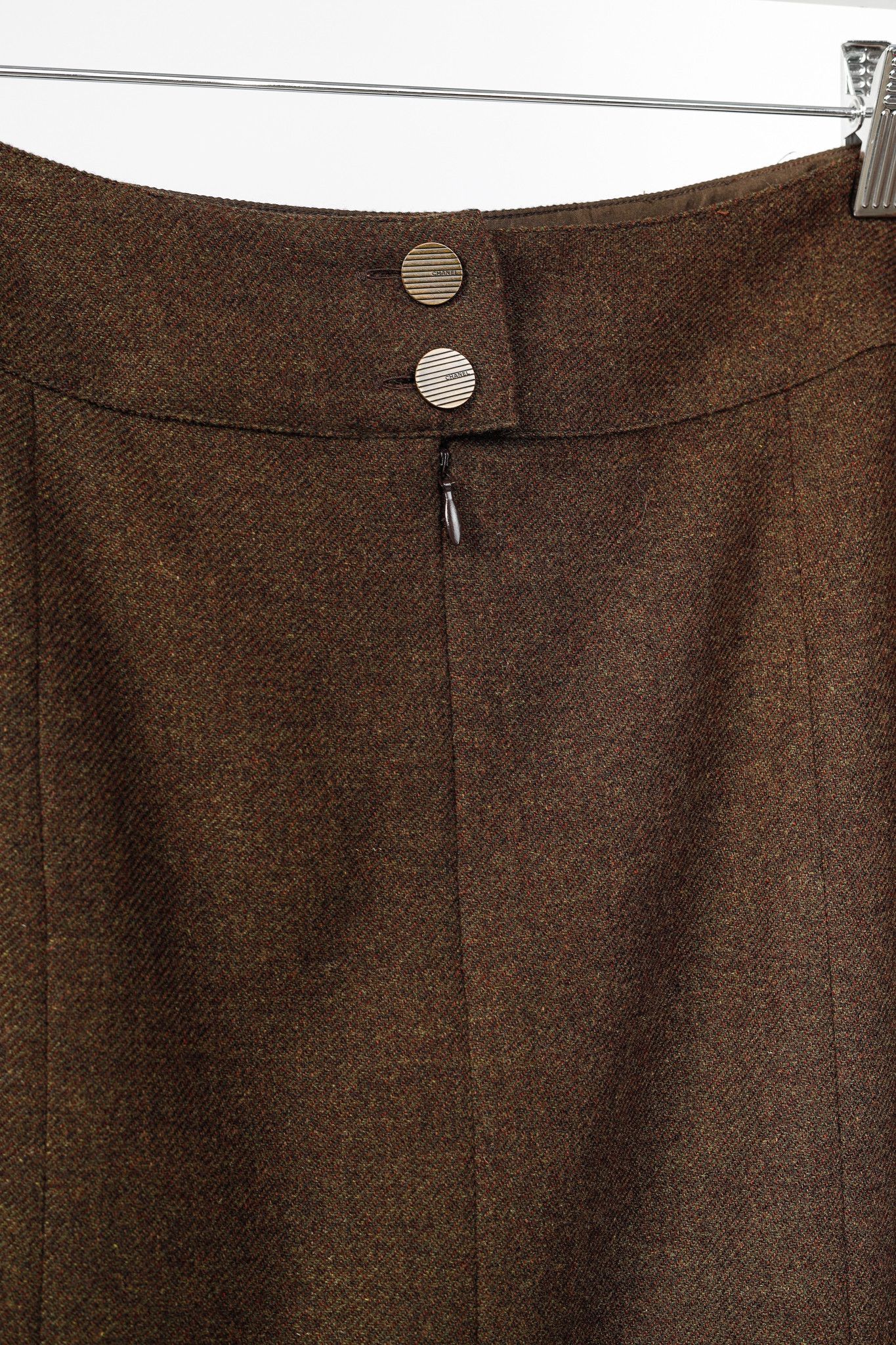 Chanel Chanel 99A Brown Cashmere Pencil Skirt Size 28" / US 6 / IT 42 - 7 Thumbnail