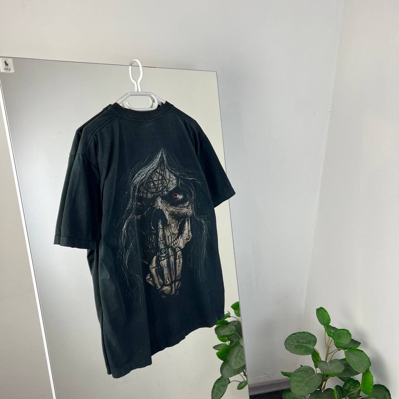 Vintage Vintage 90s Pentagram Skeleton Big Print Rock Skull Size US L / EU 52-54 / 3 - 7 Thumbnail