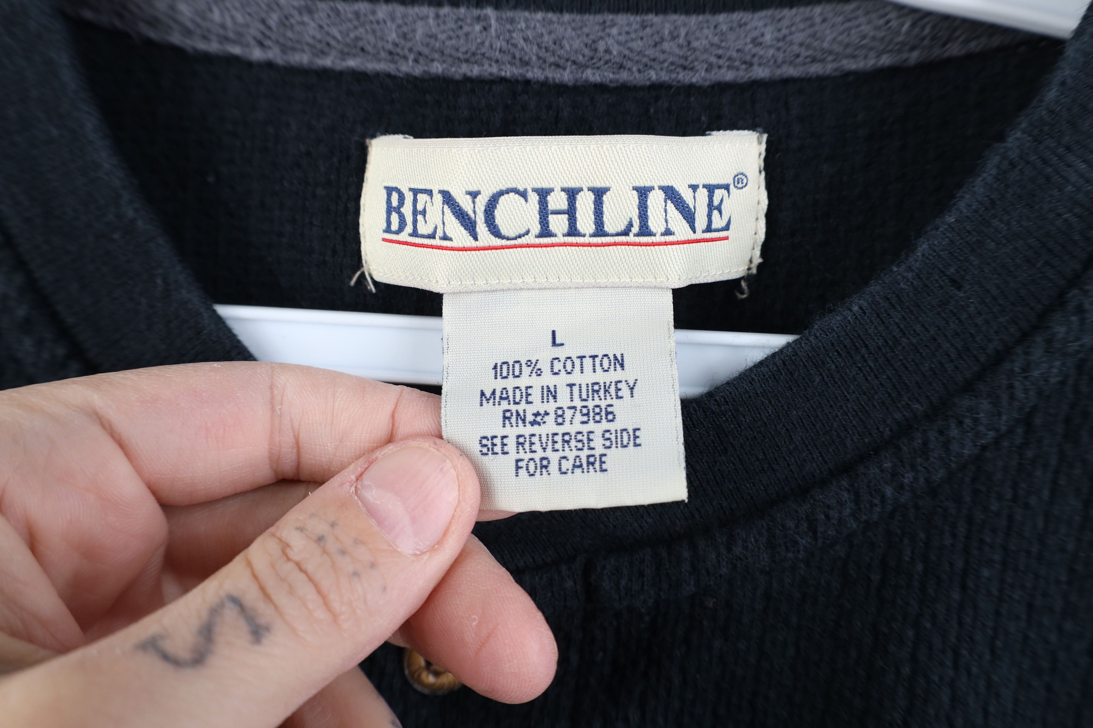 Vintage Vintage 90s Streetwear Knit Long Sleeve Henley T-Shirt Size US L / EU 52-54 / 3 - 8 Thumbnail