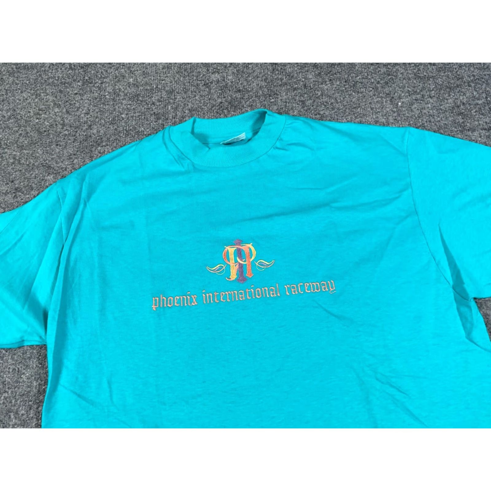 Hanes VINTAGE Hanes Beefy-T T-Shirt Phoenix International Raceway Blue Short Sleeve Crew Neck Adult Large Regular 90s Embroidered Logo Men's USA Size US L / EU 52-54 / 3 - 6 Thumbnail
