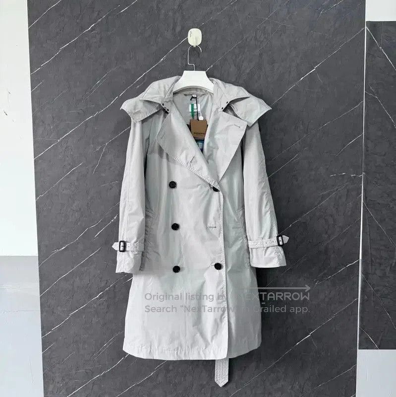 Burberry Burberry Gray Cotton Women's Trench Coat. Size XXS / US 00 / IT 34 - 1 Thumbnail
