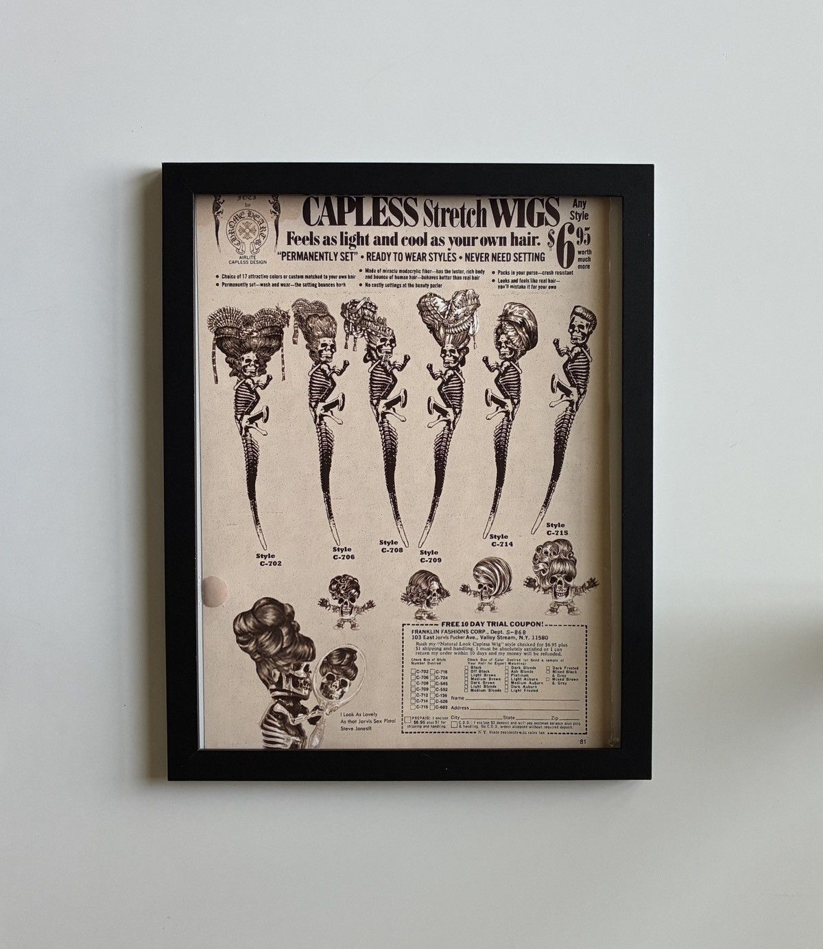 Chrome Hearts Chrome Hearts skeletons w/ wigs photos Poster framed 9x11 Size ONE SIZE - 1 Thumbnail