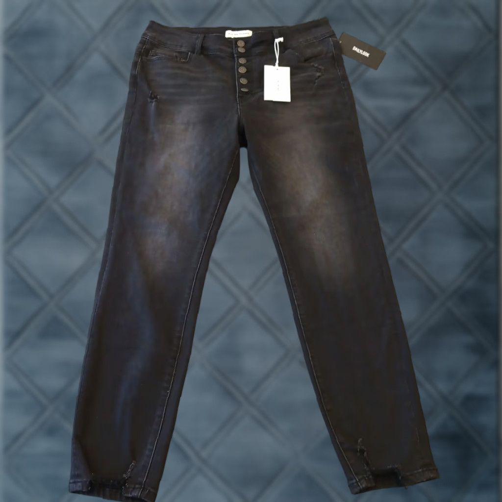 Vintage Flying Monkey Jeans Womens Size 32 Black Distressed Button Fly 34x28 New Size 24" / US 00 / IT 34 - 1 Thumbnail