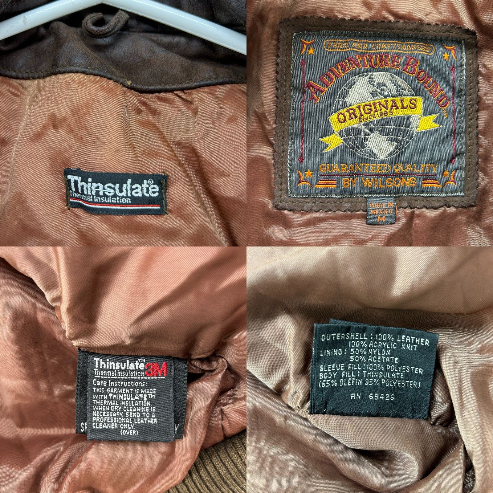 Vintage VINTAGE Adventure Bound Jacket Mens M Brown Leather Thinsulate Flight A2 90s Accessories Pockets Skiing Bomber Zip Brown Leather 90s Mens Size US M / EU 48-50 / 2 - 10 Thumbnail