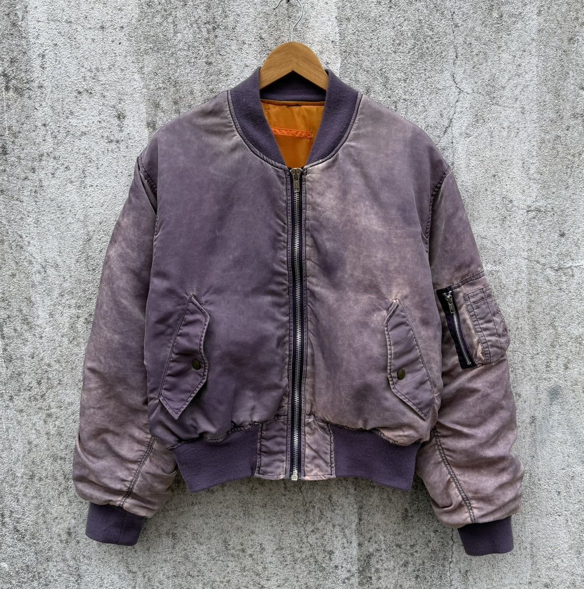Vintage Vintage Sun Faded Ma-1 Bomber Jacket Size US M / EU 48-50 / 2 - 2 Thumbnail