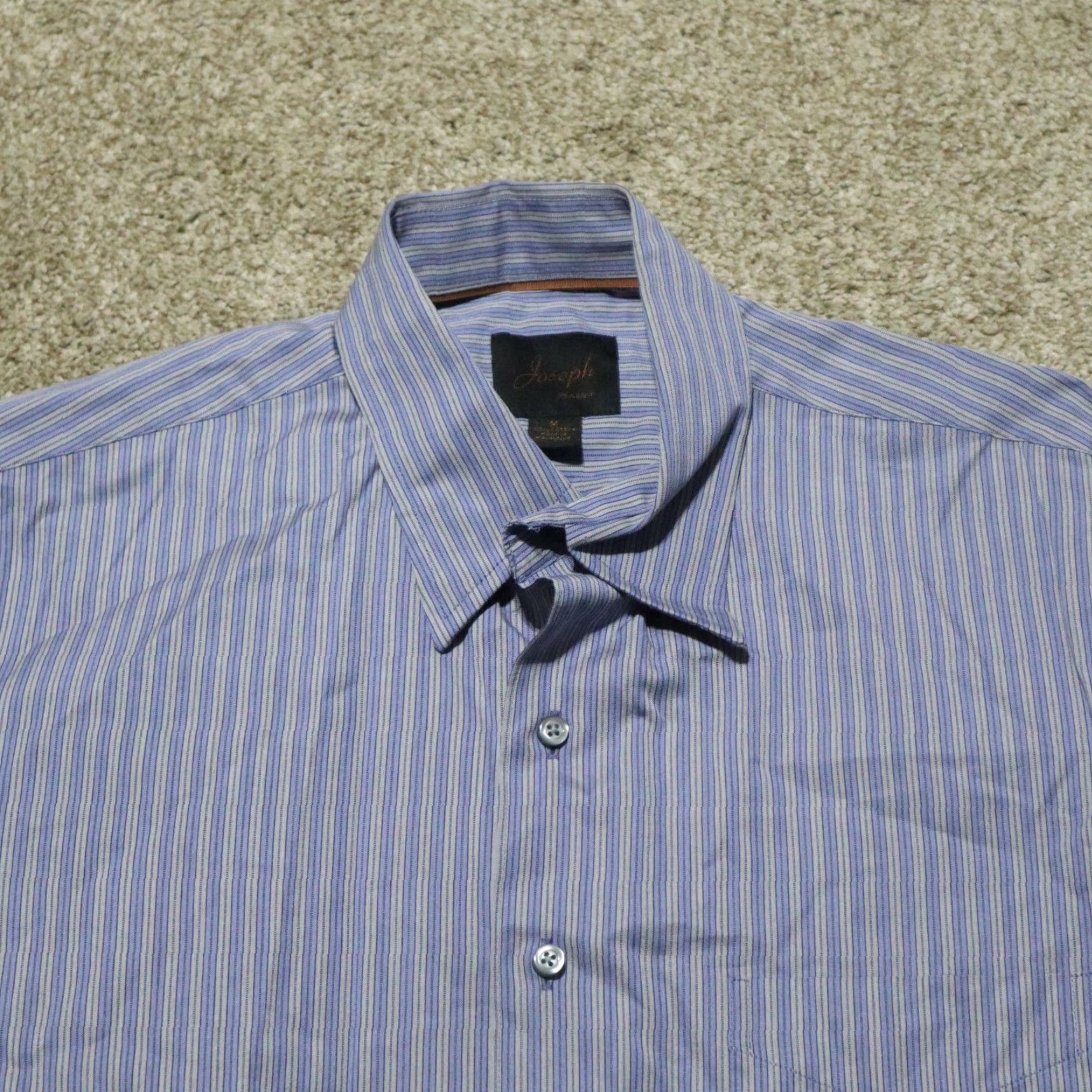 Jos. A. Bank Jos. A. Bank Shirt Mens M Medium Striped Button-Down Short Sleeve Cotton Multicolor Blue 90s Travel Shirt Mens Size US M / EU 48-50 / 2 - 2 Thumbnail