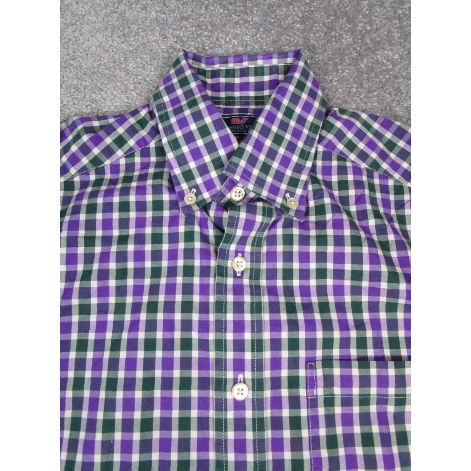 Vineyard Vines Vineyard Vines Murray Shirt Mens XS Purple Green Cotton Button Up Shirt Size US XS / EU 42 / 0 - 2 Thumbnail