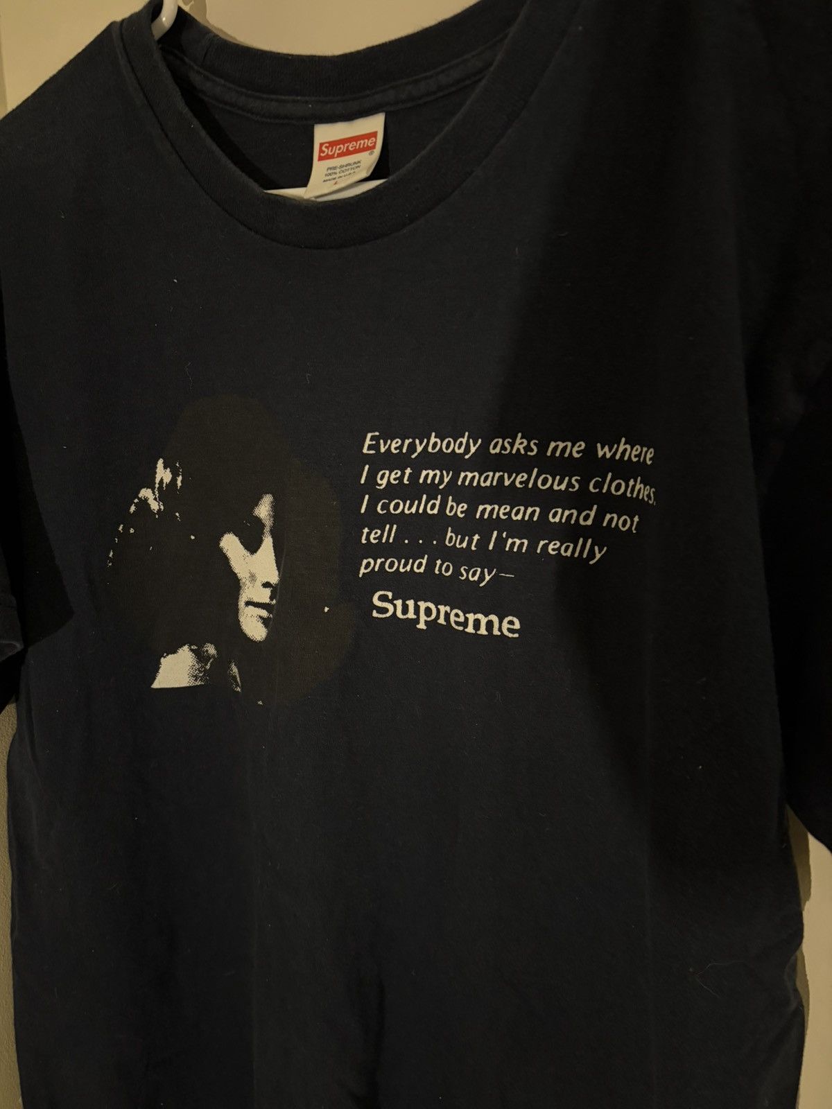 Supreme Supreme SS17 Everyone Asks Me Tee (Navy) Size US L / EU 52-54 / 3 - 5 Thumbnail