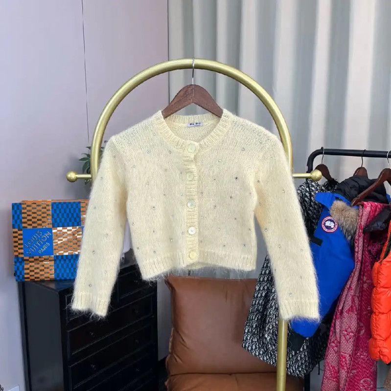 Miu Miu Miu Miu Yellow Mohair Women's Cardigan 0089 Size M / US 6-8 / IT 42-44 - 1 Thumbnail