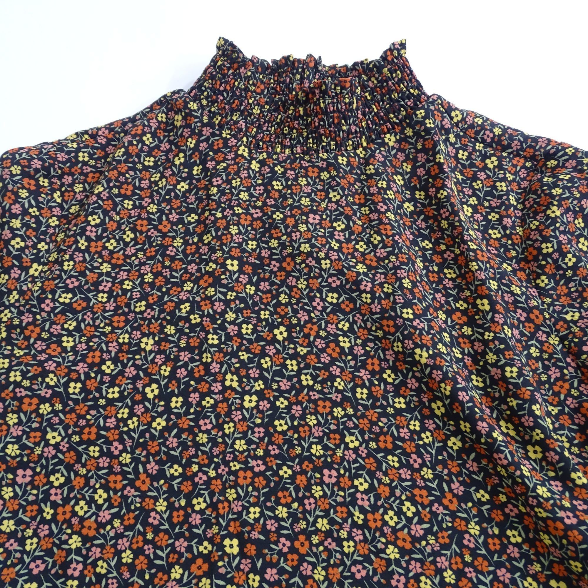 Simons Twik Par Simons Black Floral Long Sleeve Smocked High Neck Size XS / US 0-2 / IT 36-38 - 4 Thumbnail